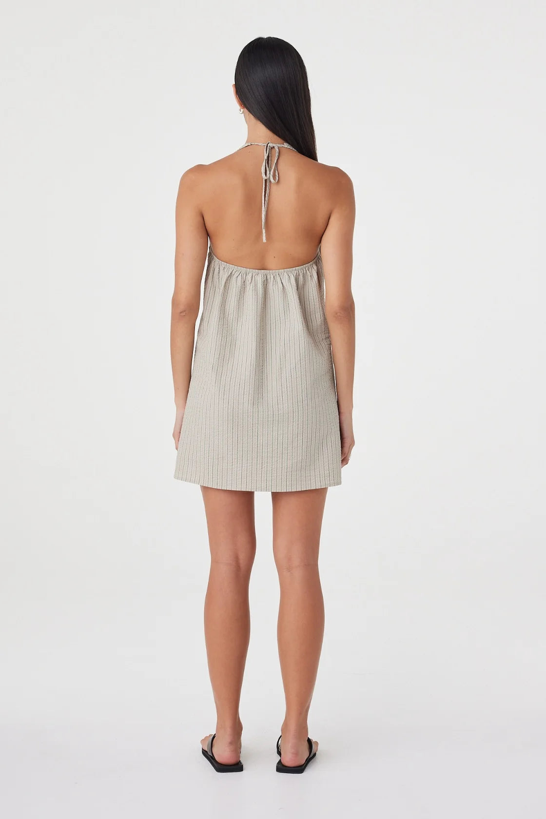 Arcaa Joni Mini Dress - Taupe Stripe
