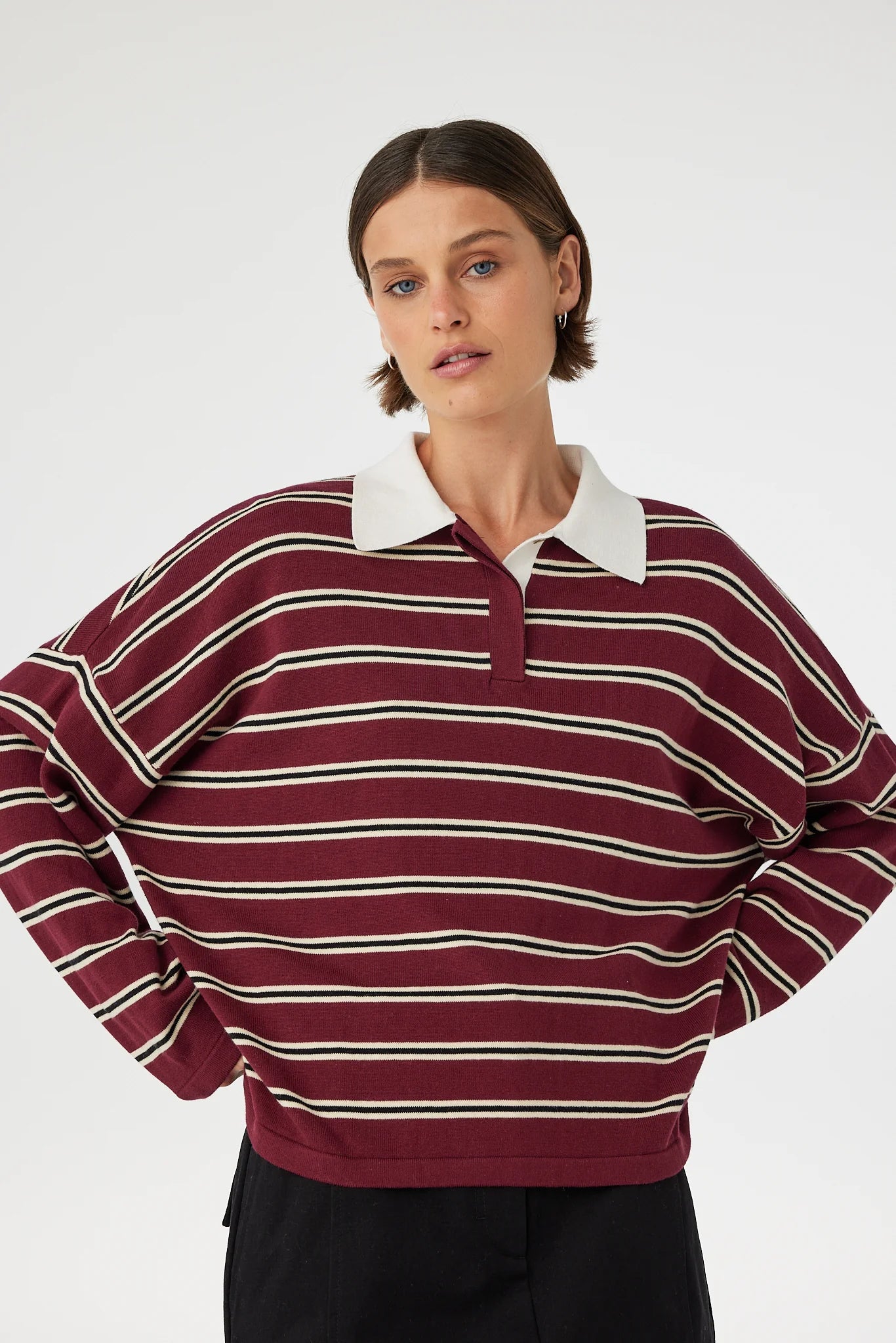 Arcaa Rayne Knit Jersey - Merlot Stripe