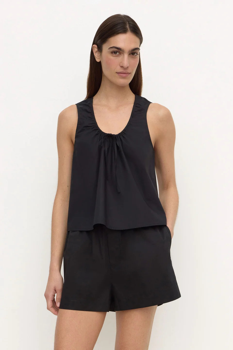 Assembly Label Holly Cotton Tie Top - Black