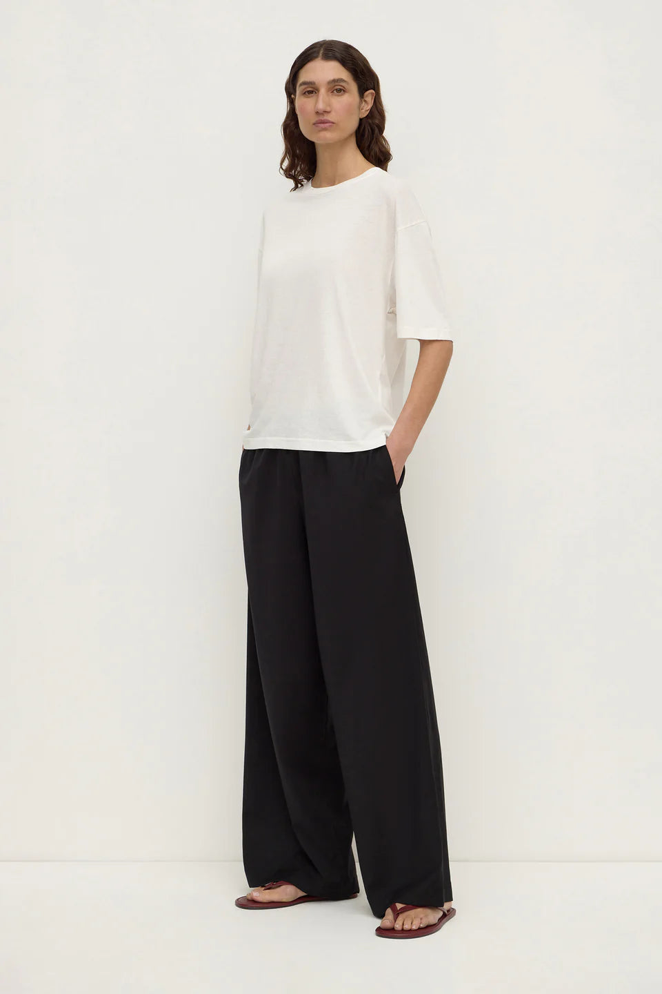 Assembly Label Kira Cotton Hemp Tee - Antique White