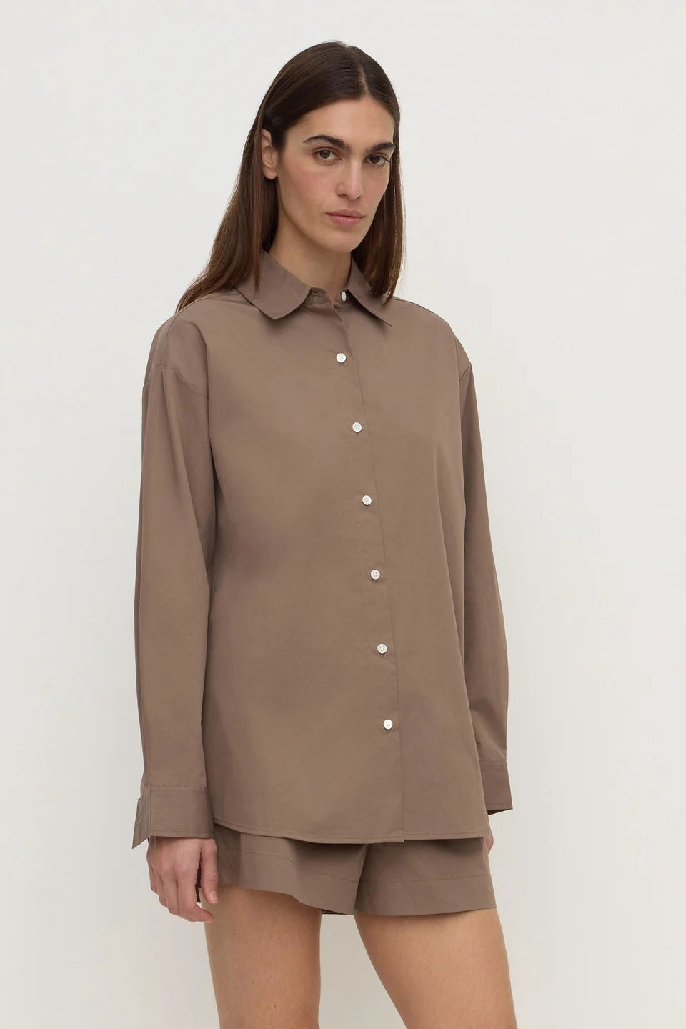 Assembly Label Micha Poplin LS Shirt - Dark Sand