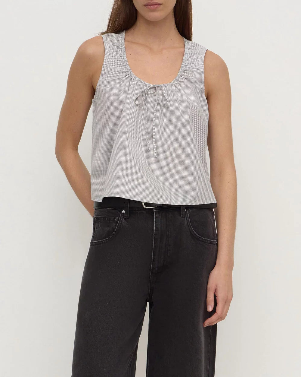 Assembly Label Phoenix Cotton Tie Top - Micro Check