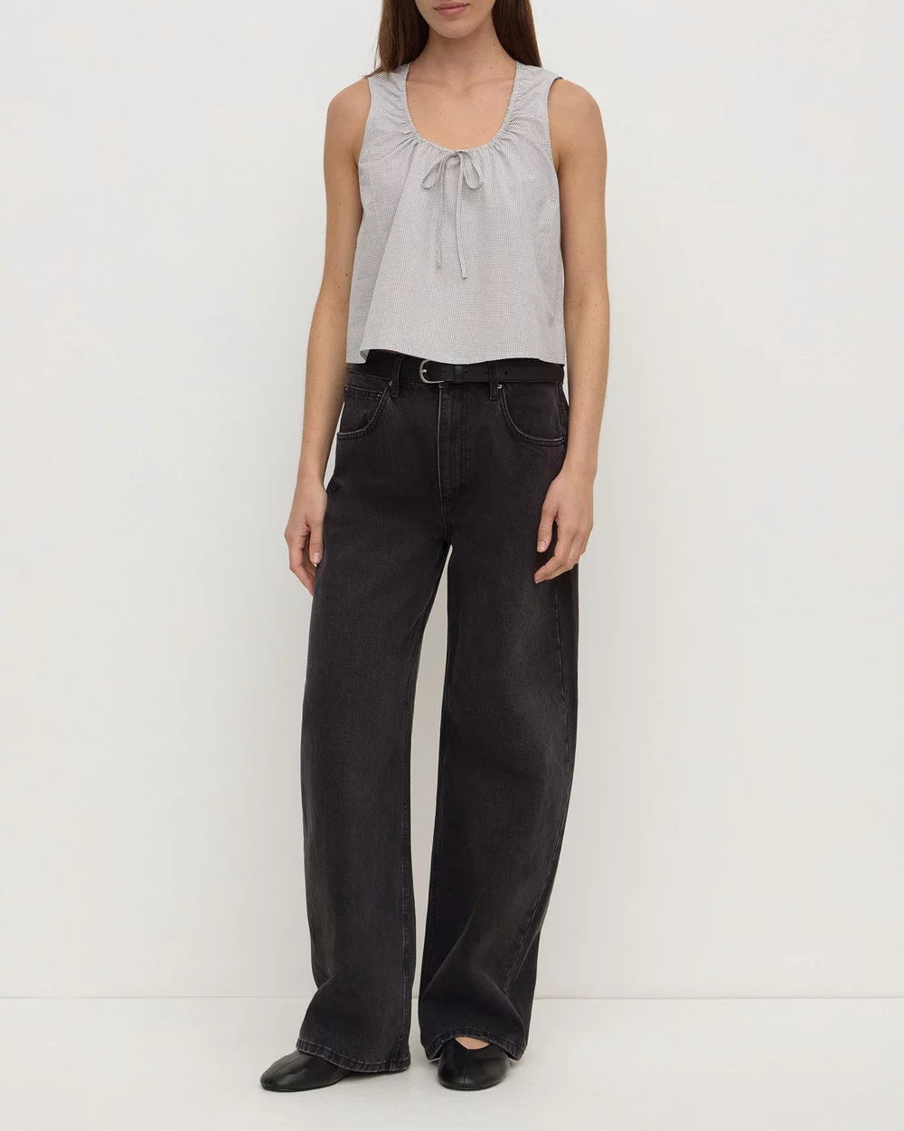 Assembly Label Phoenix Cotton Tie Top - Micro Check