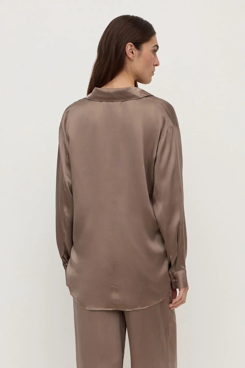 Assembly Label Pippa Silk LS Shirt - Dark Sand