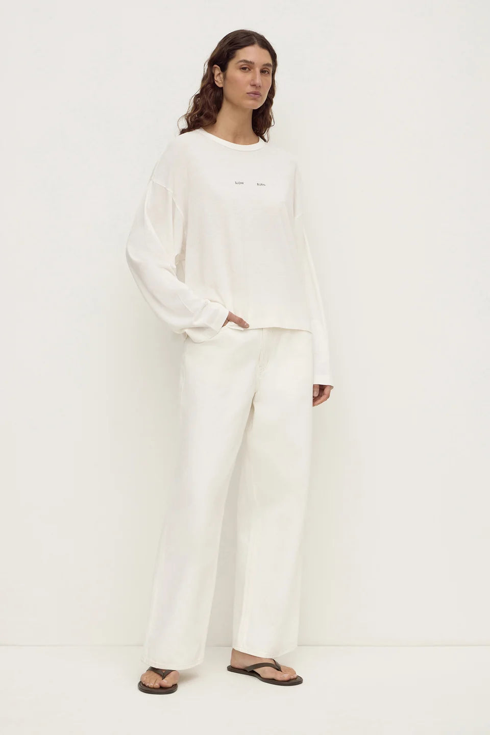 Assembly Label Slow Burn Wide Sleeve Tee - Antique White