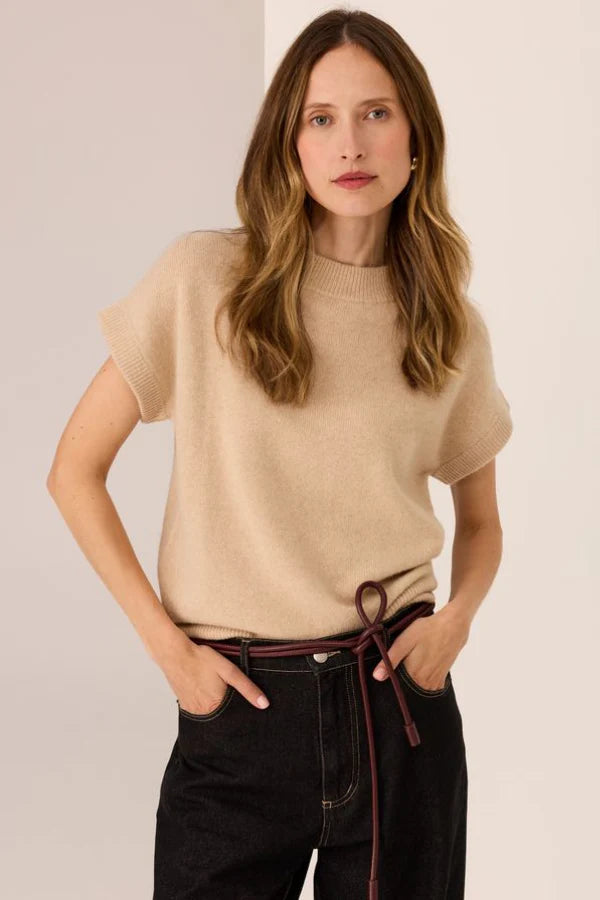 Astor Knit Top - Pebble