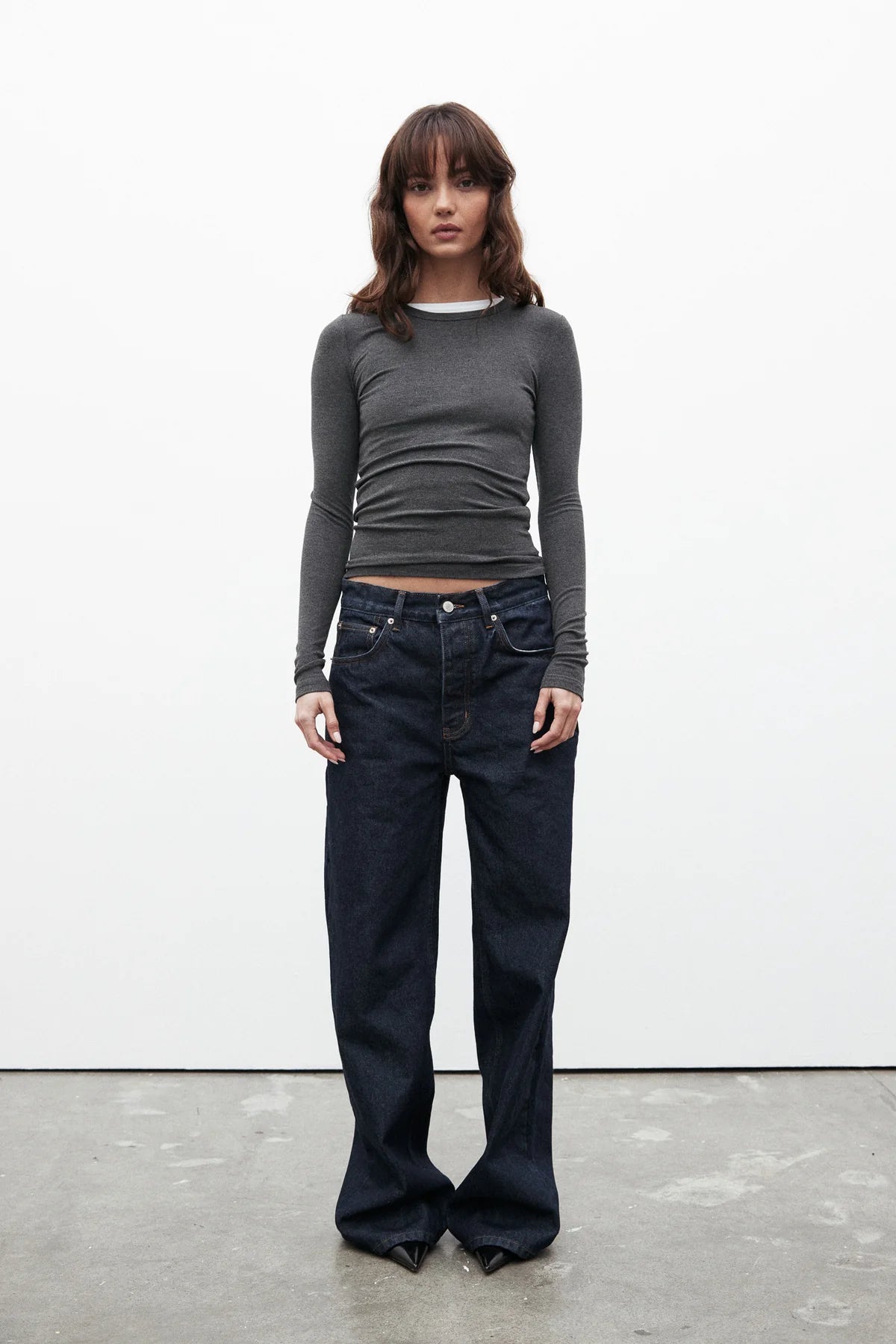 Bayse Nyla Top - Dark Heather Grey