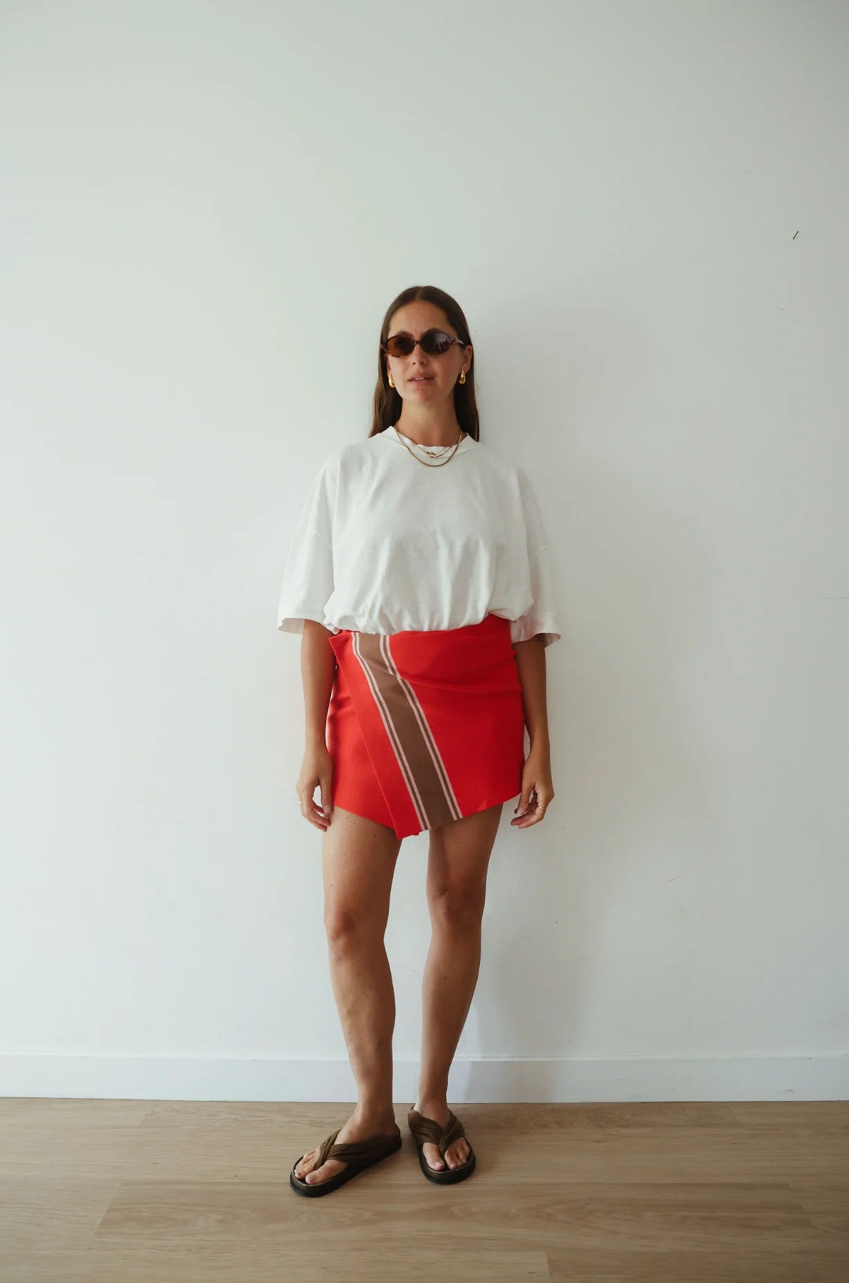 By Billie Stripe Knit Skirt - Red