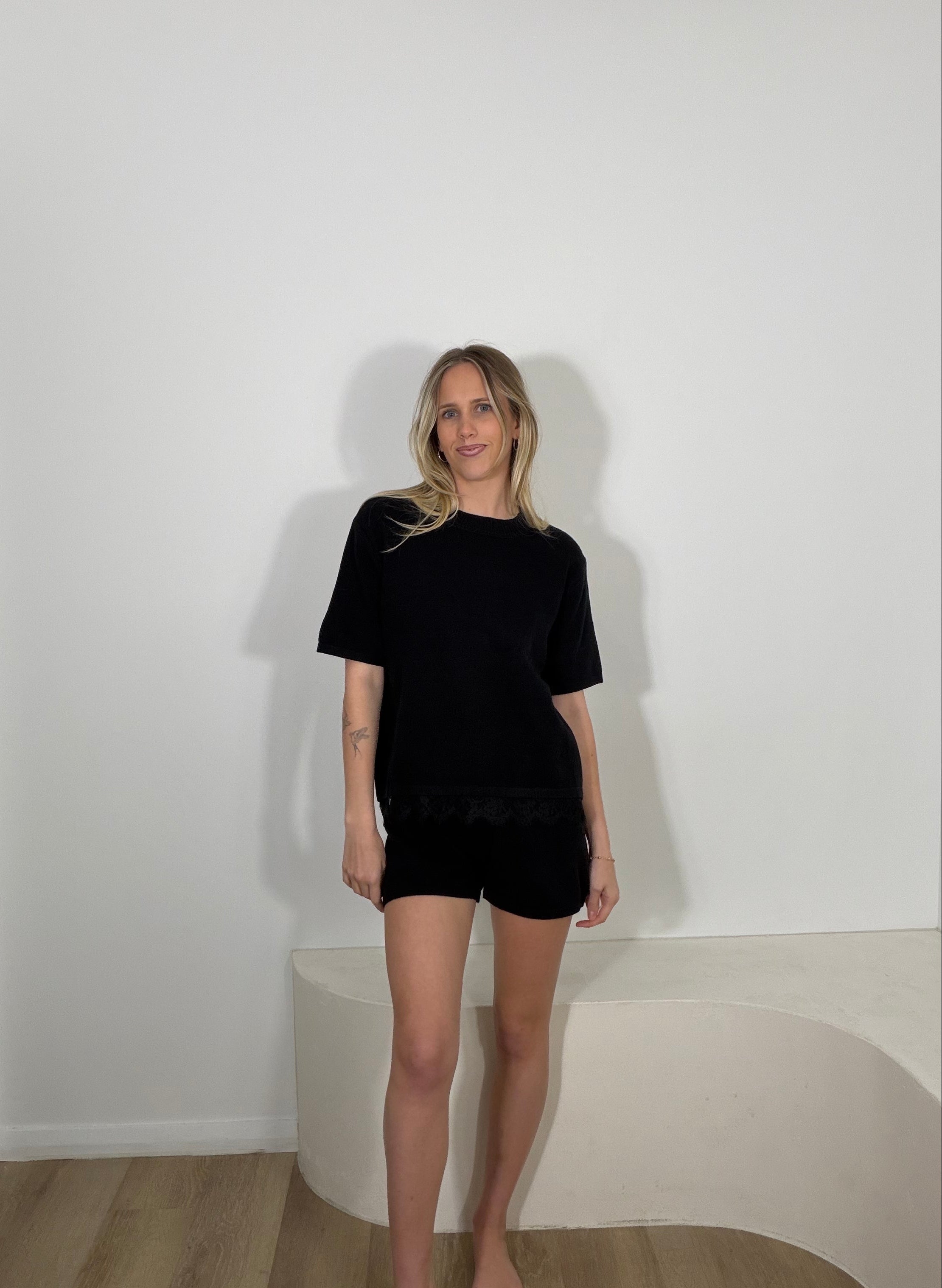By Frankie Lace Knit Set - Black