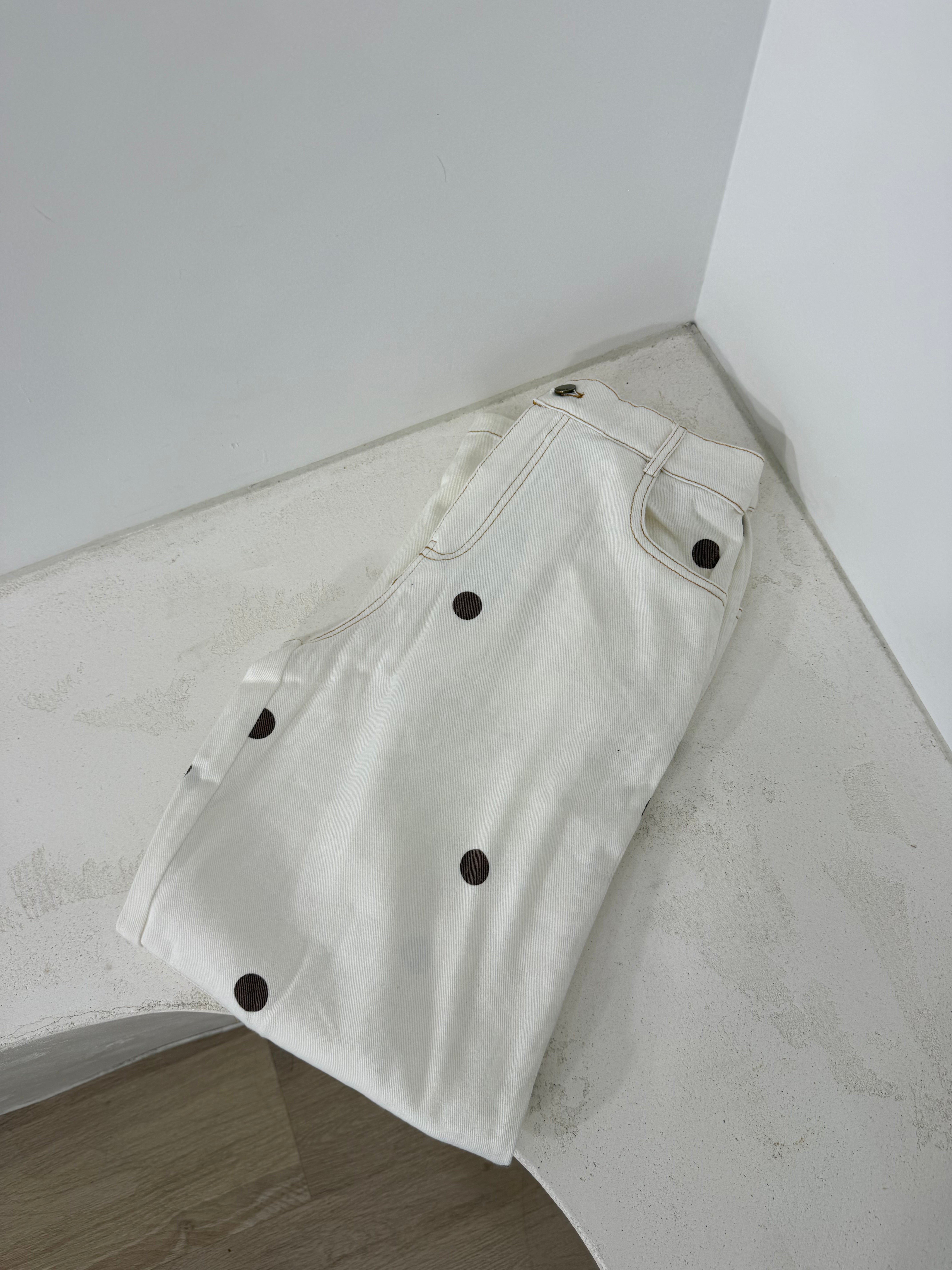 By Frankie Barrel Jean -Cream Polka