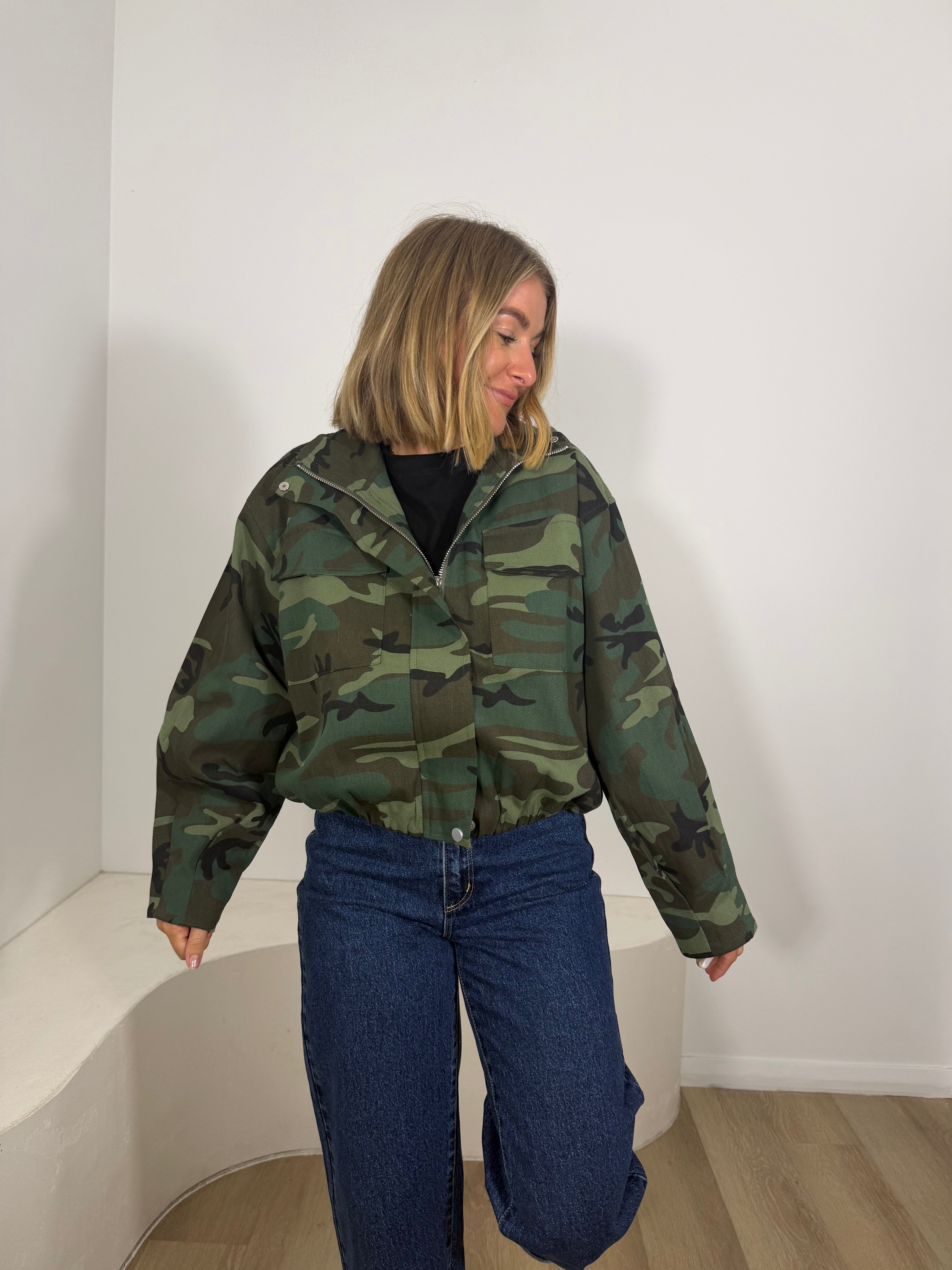 By Frankie Camo Bomber Jacket