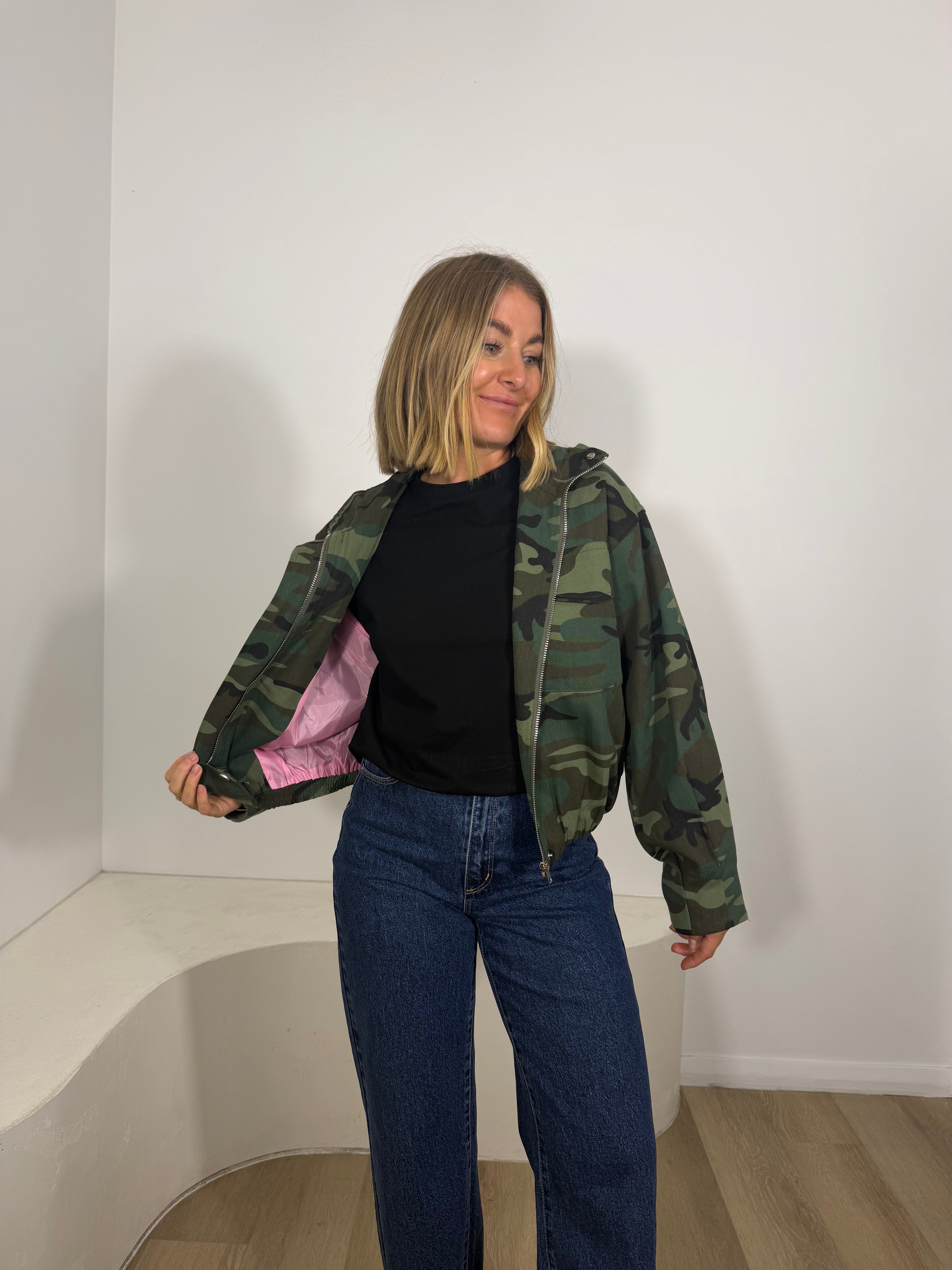By Frankie Camo Bomber Jacket