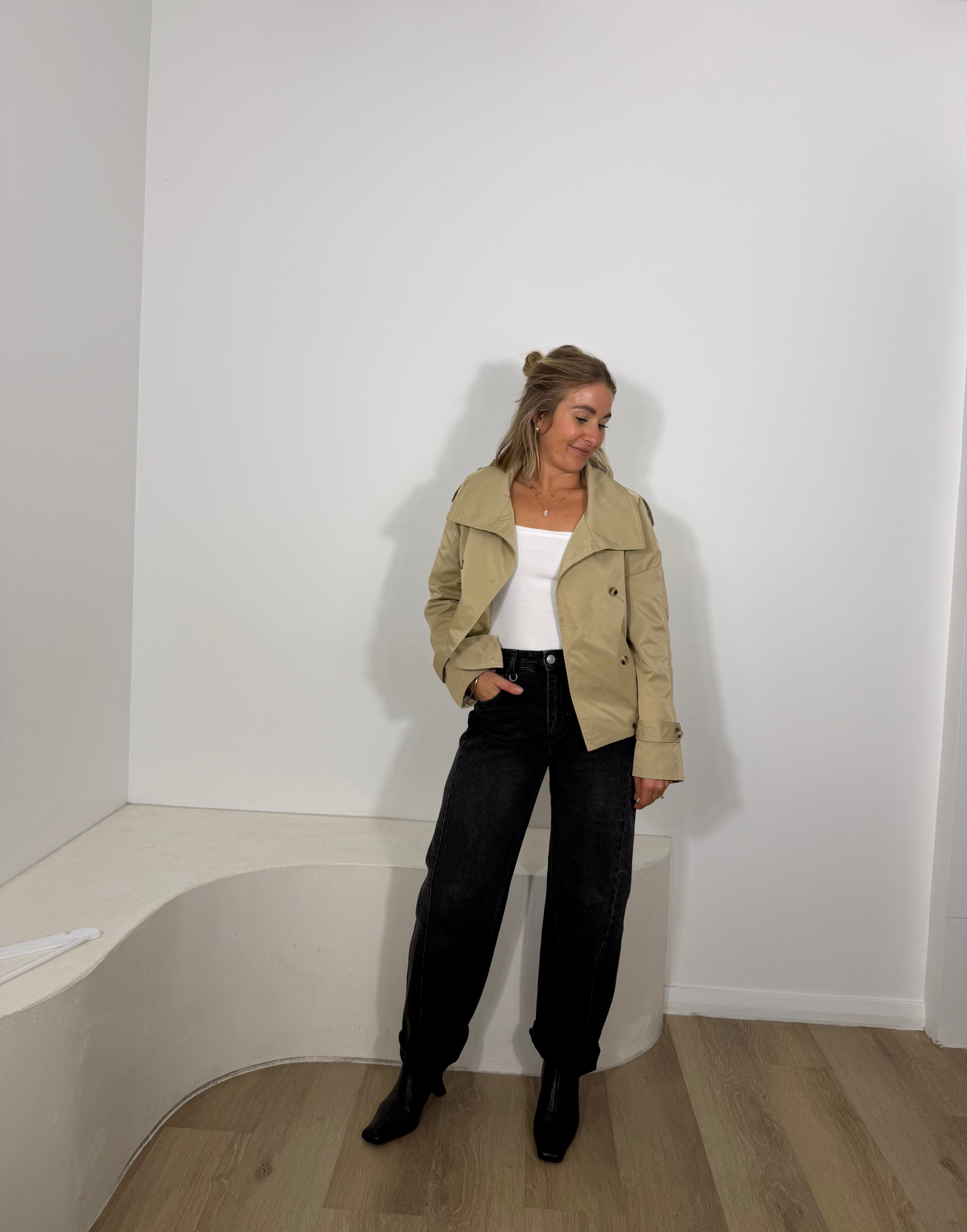 By Frankie Funnel Bomber Jacket - Dark Beige 