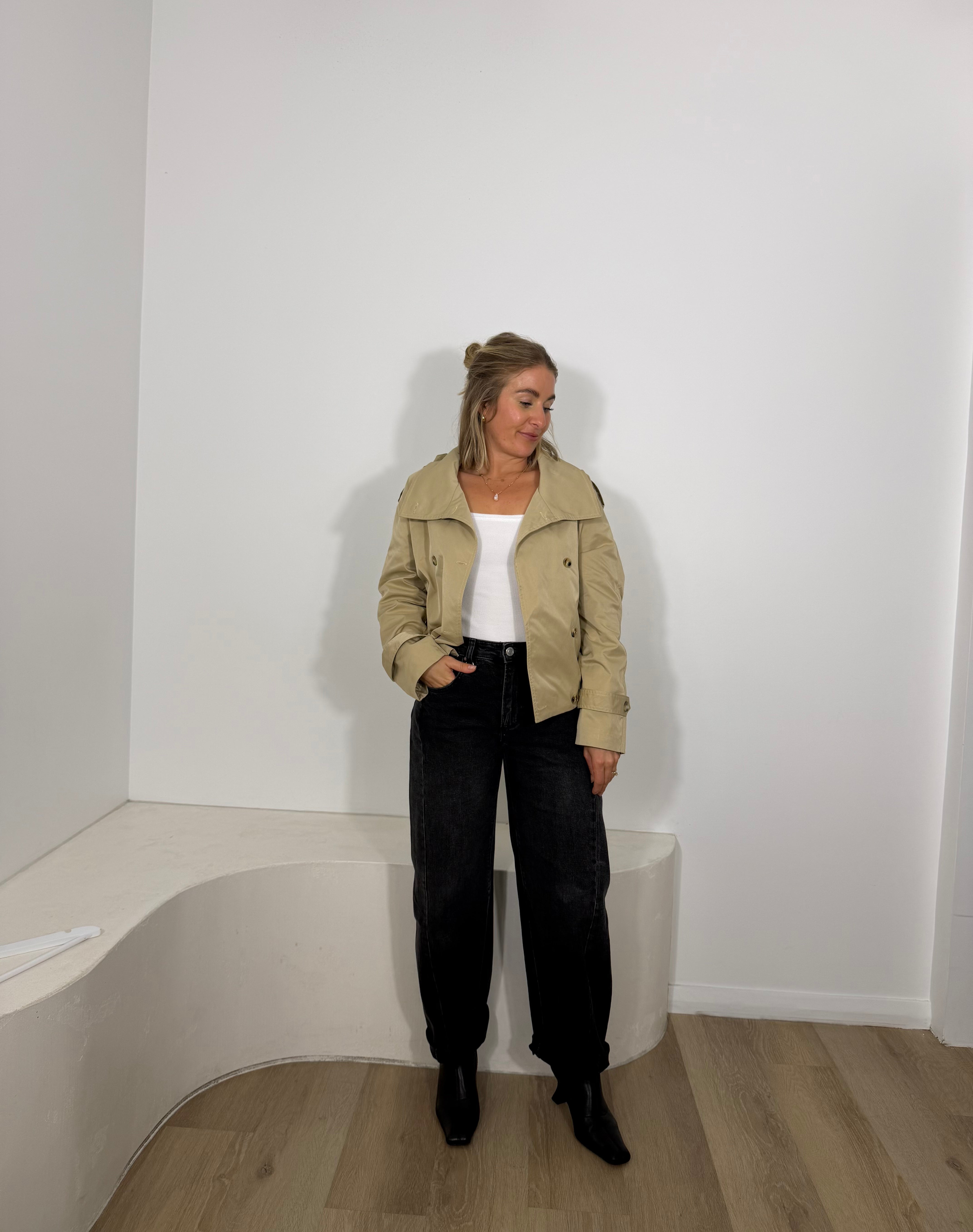 By Frankie Funnel Bomber Jacket - Dark Beige 