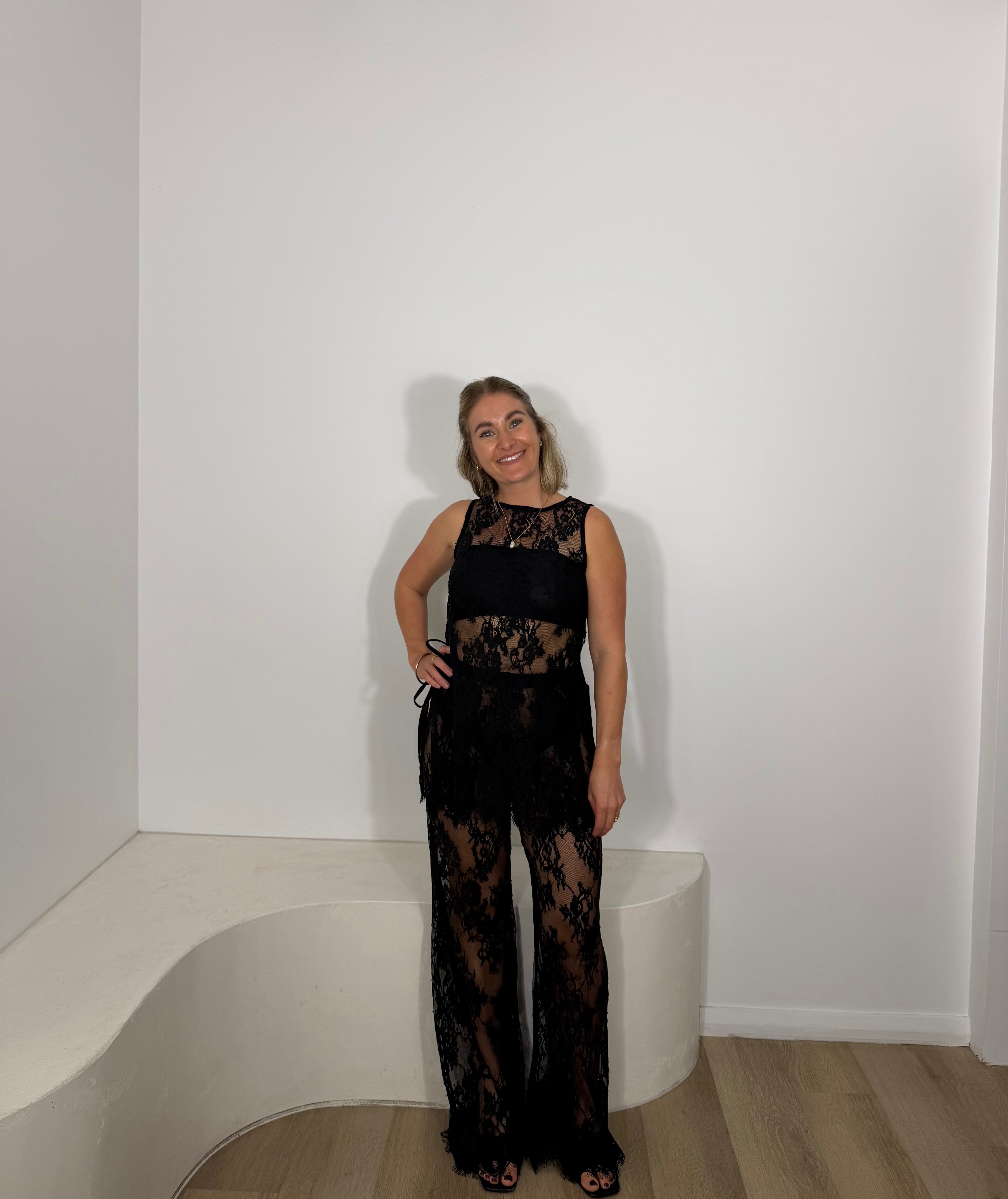 By Frankie Lace Pant Set - Black