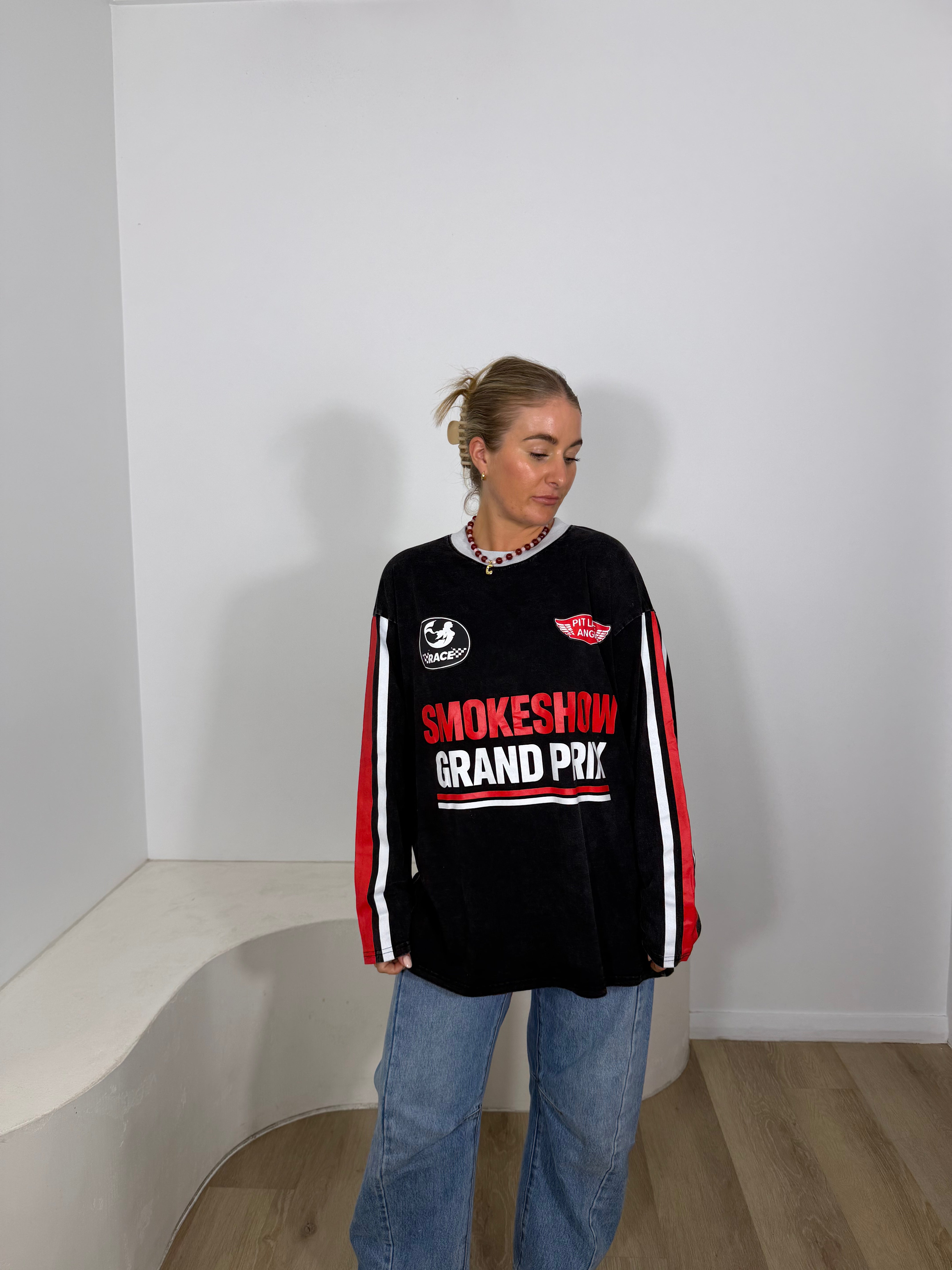 By Frankie Smokeshow Grand Prix Long Sleeve Tee - Black