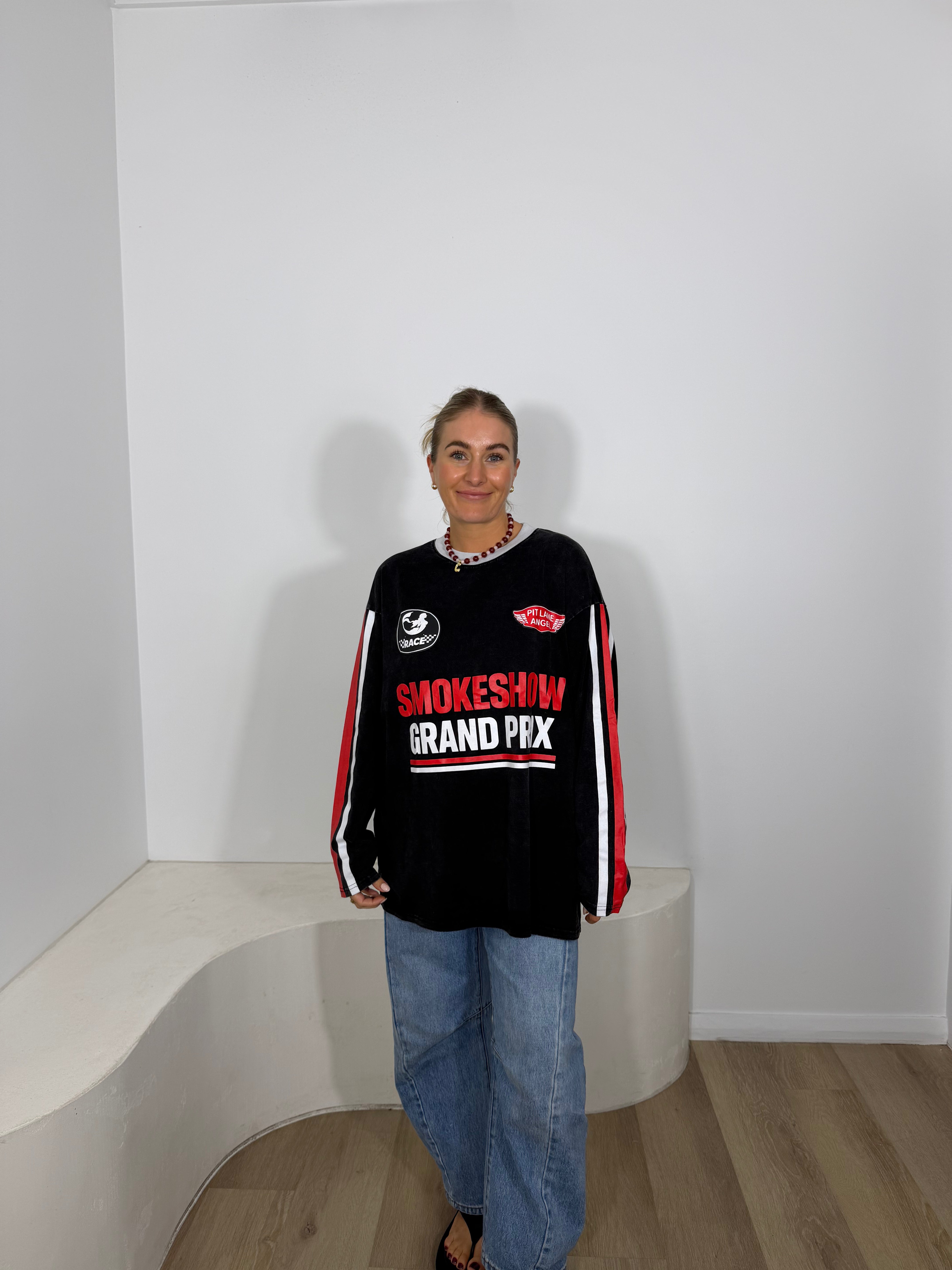 By Frankie Smokeshow Grand Prix Long Sleeve Tee - Black