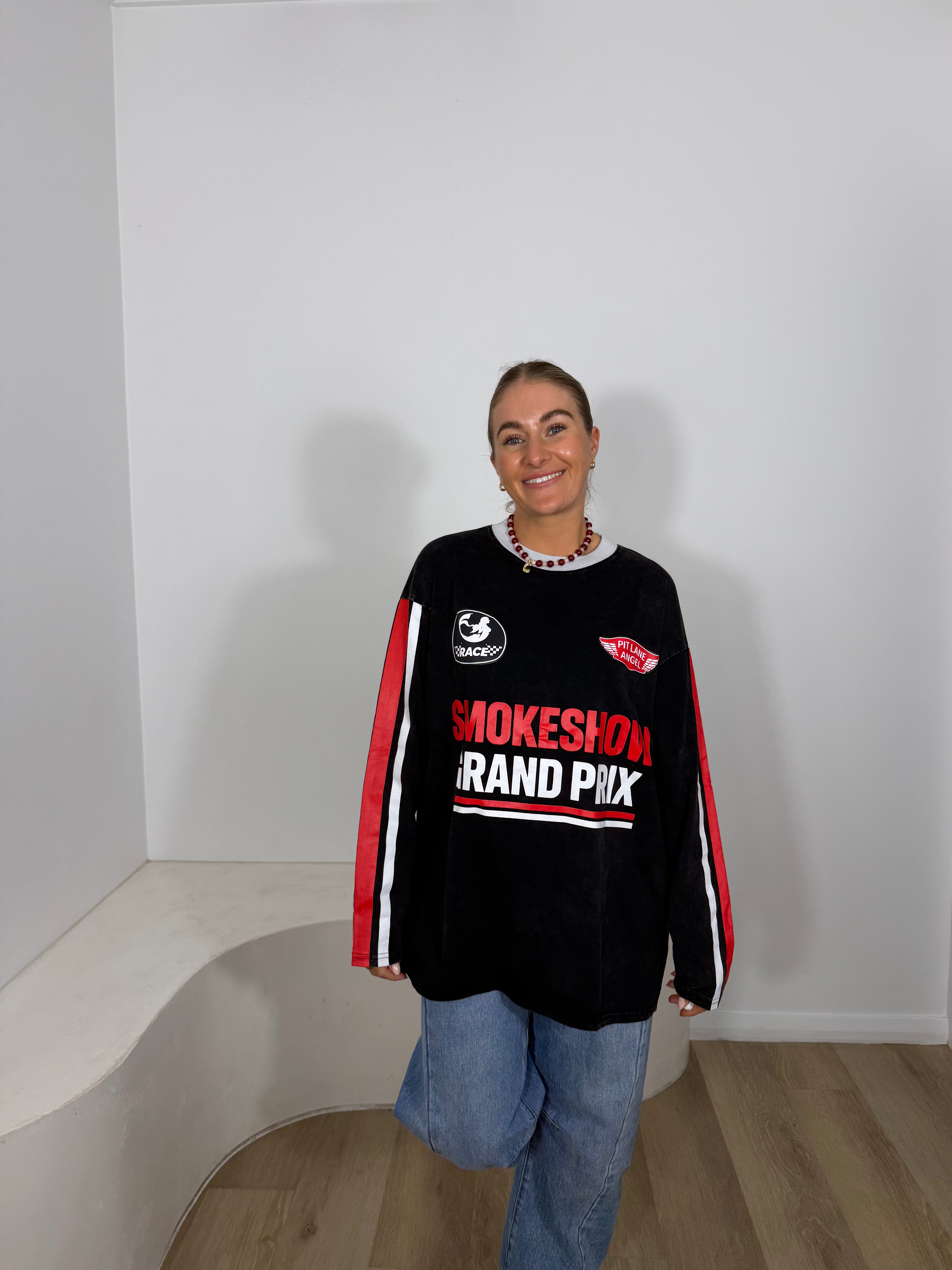 By Frankie Smokeshow Grand Prix Long Sleeve Tee - Black