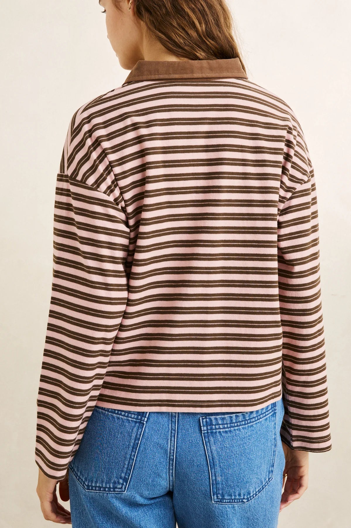 Rhythm Rugby Polo Stripe Jersey LS - Pink