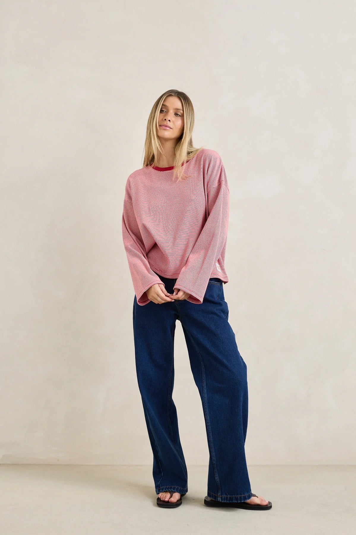 Rhythm Lexi Stripe LS Top - Cherry