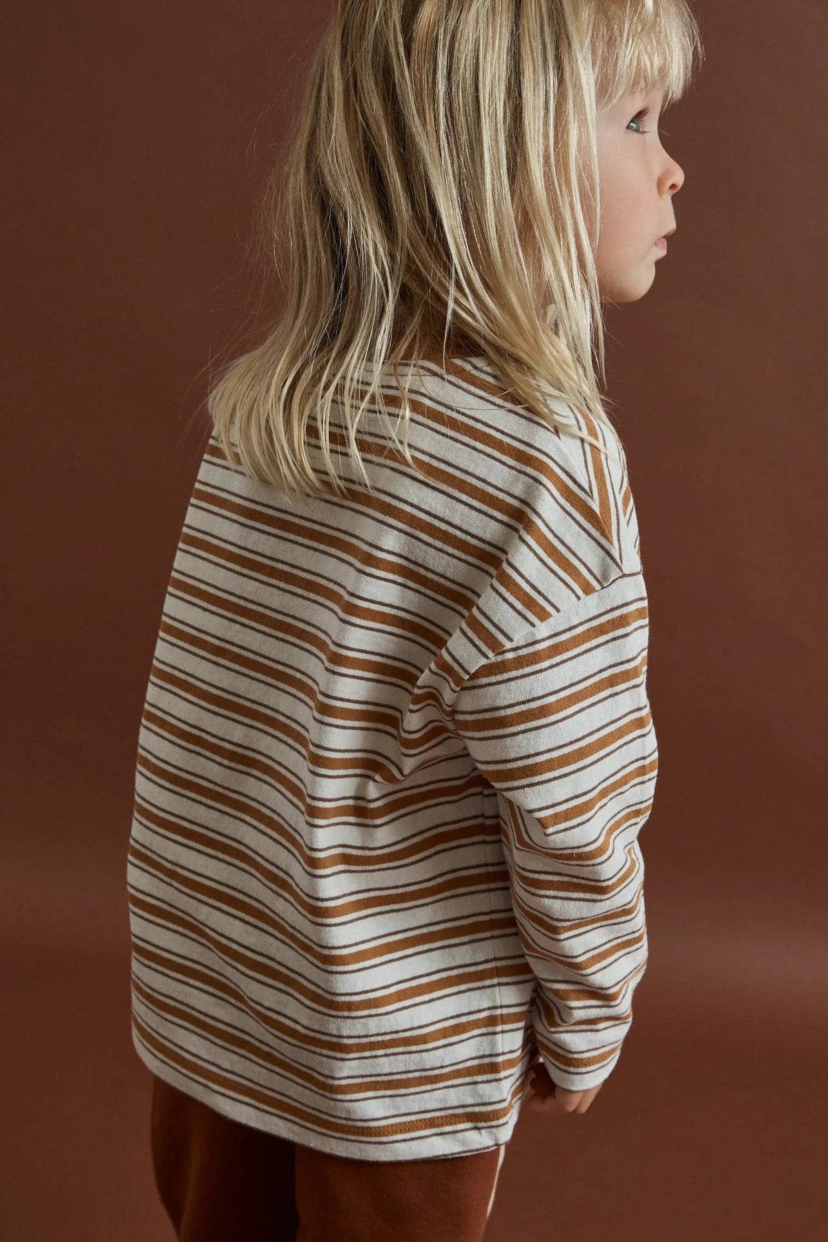 Rhythm Kids Vintage Stripe LS T-Shirt - Golden Brown