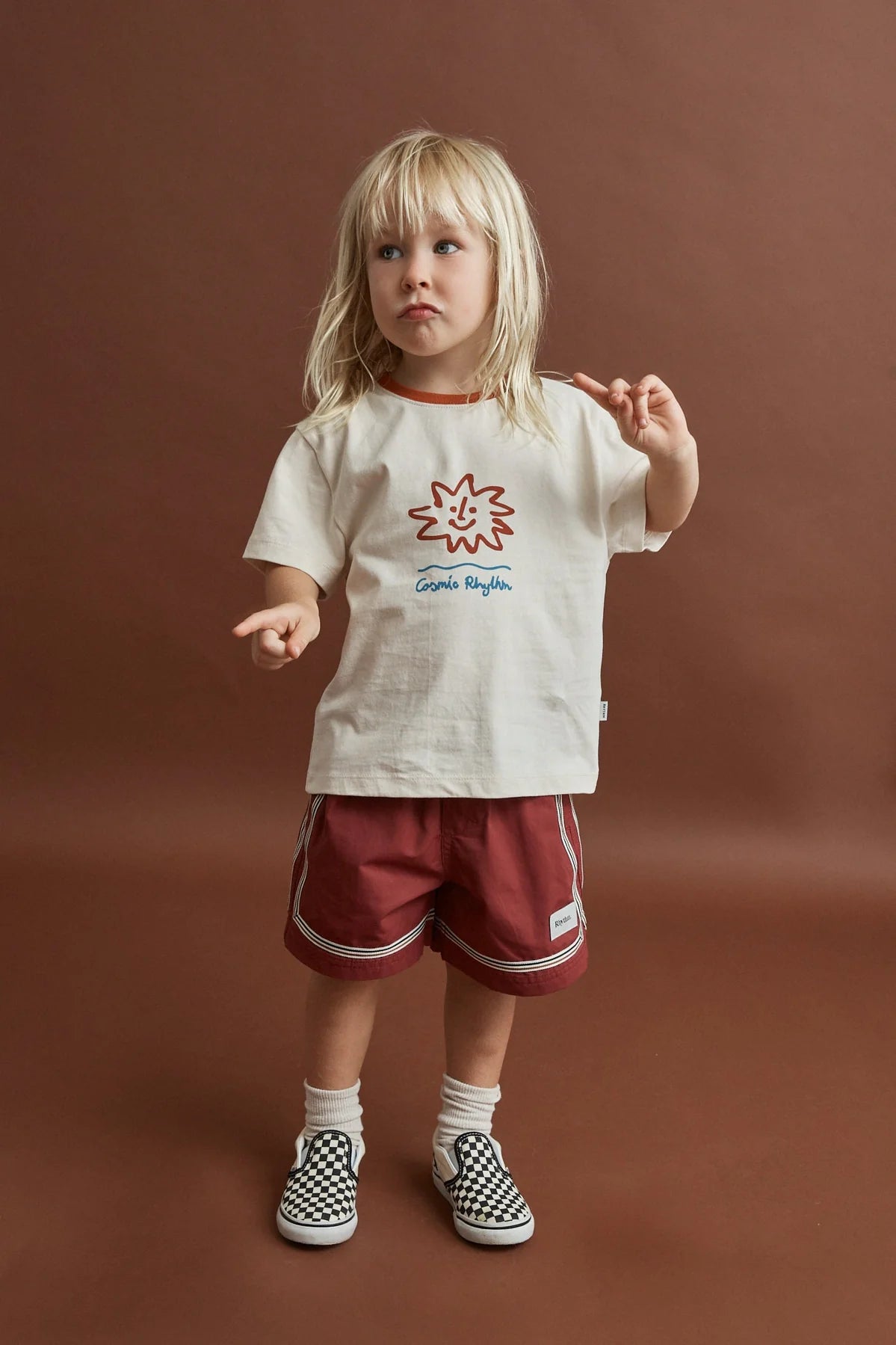 Rhythm Kids Twin Trim Heritage Beach Short - Vintage Red