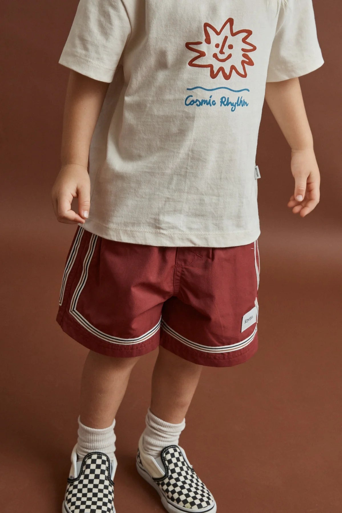Rhythm Kids Twin Trim Heritage Beach Short - Vintage Red
