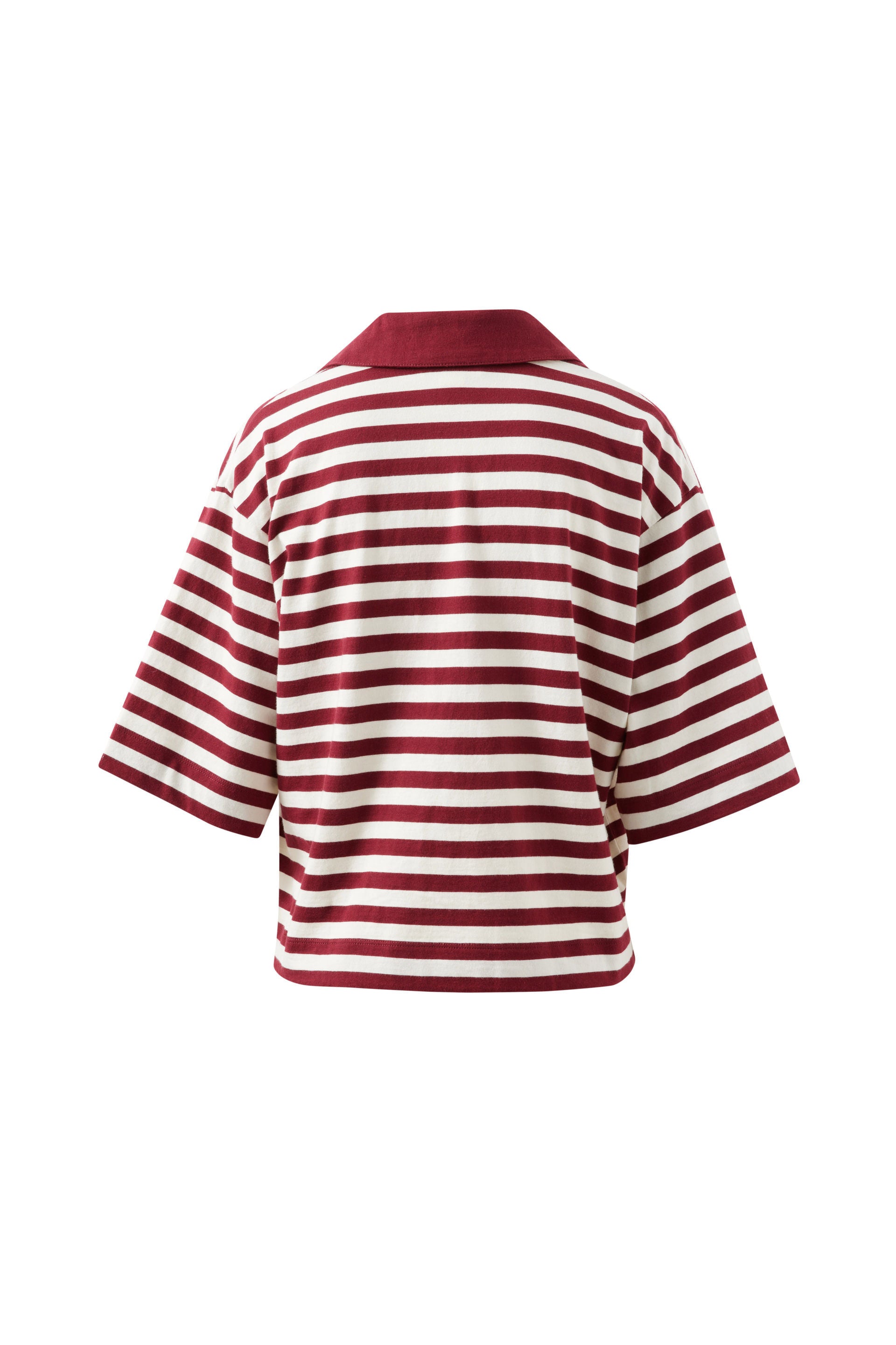 Ceres Life Arlie Short Sleeve Rugby - Burgundy/ Milk Stripe