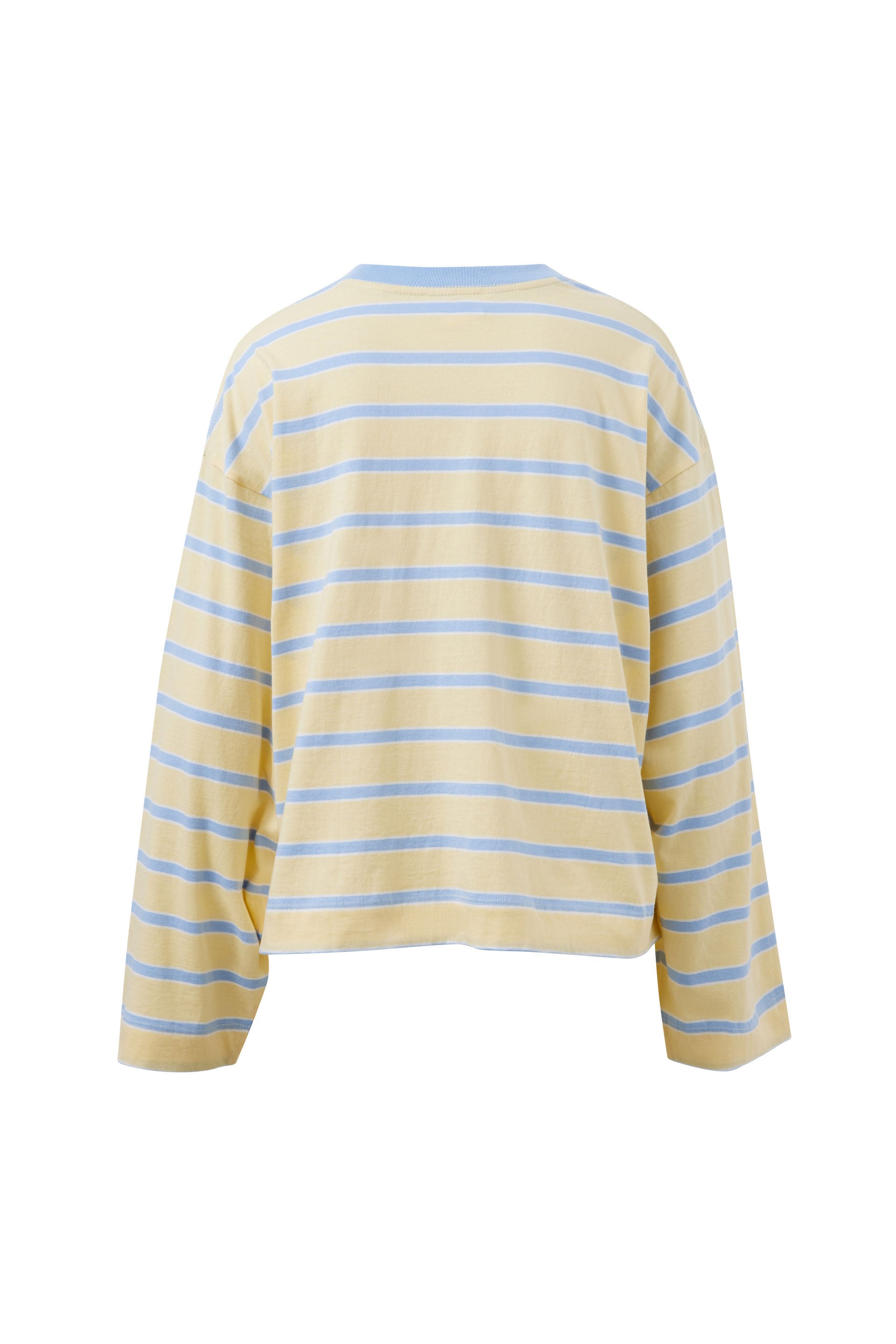 Ceres Life Beau Tie Slouchy Tee - Butter/ China Blue Stripe
