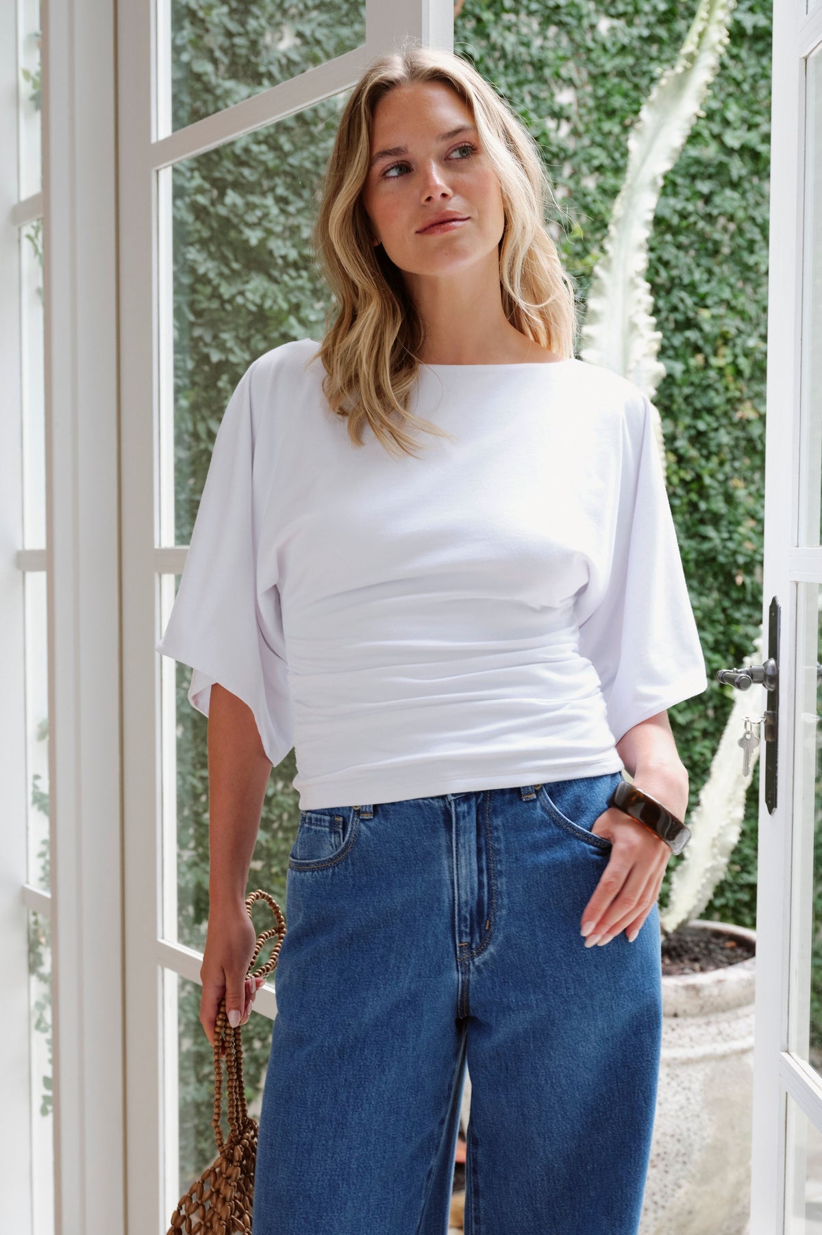 Ceres Life Molly Relaxed Sleeve Top - White