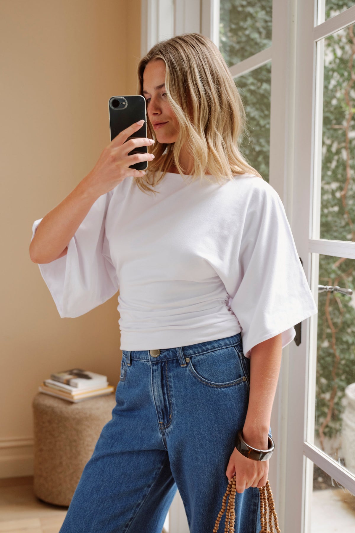 Ceres Life Molly Relaxed Sleeve Top - White