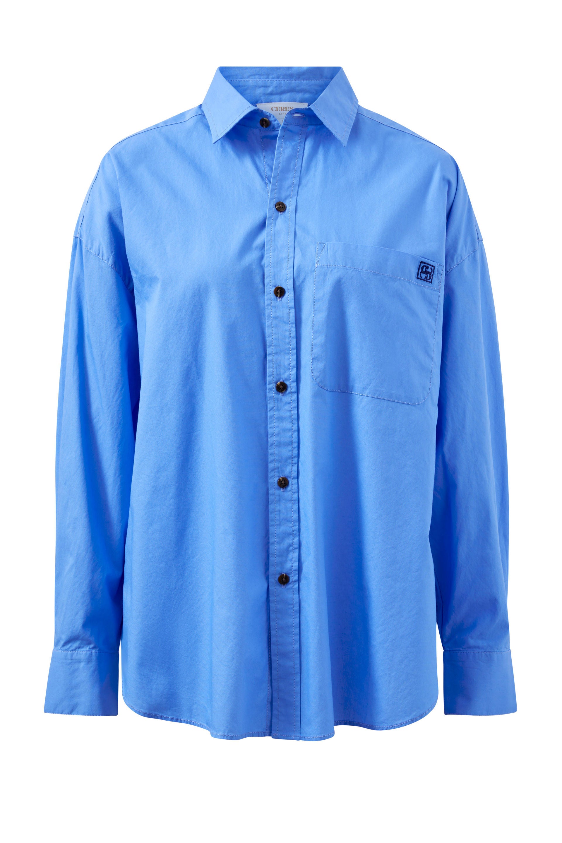 Ceres Life Peta Oversized Shirt - Amalfi Blue