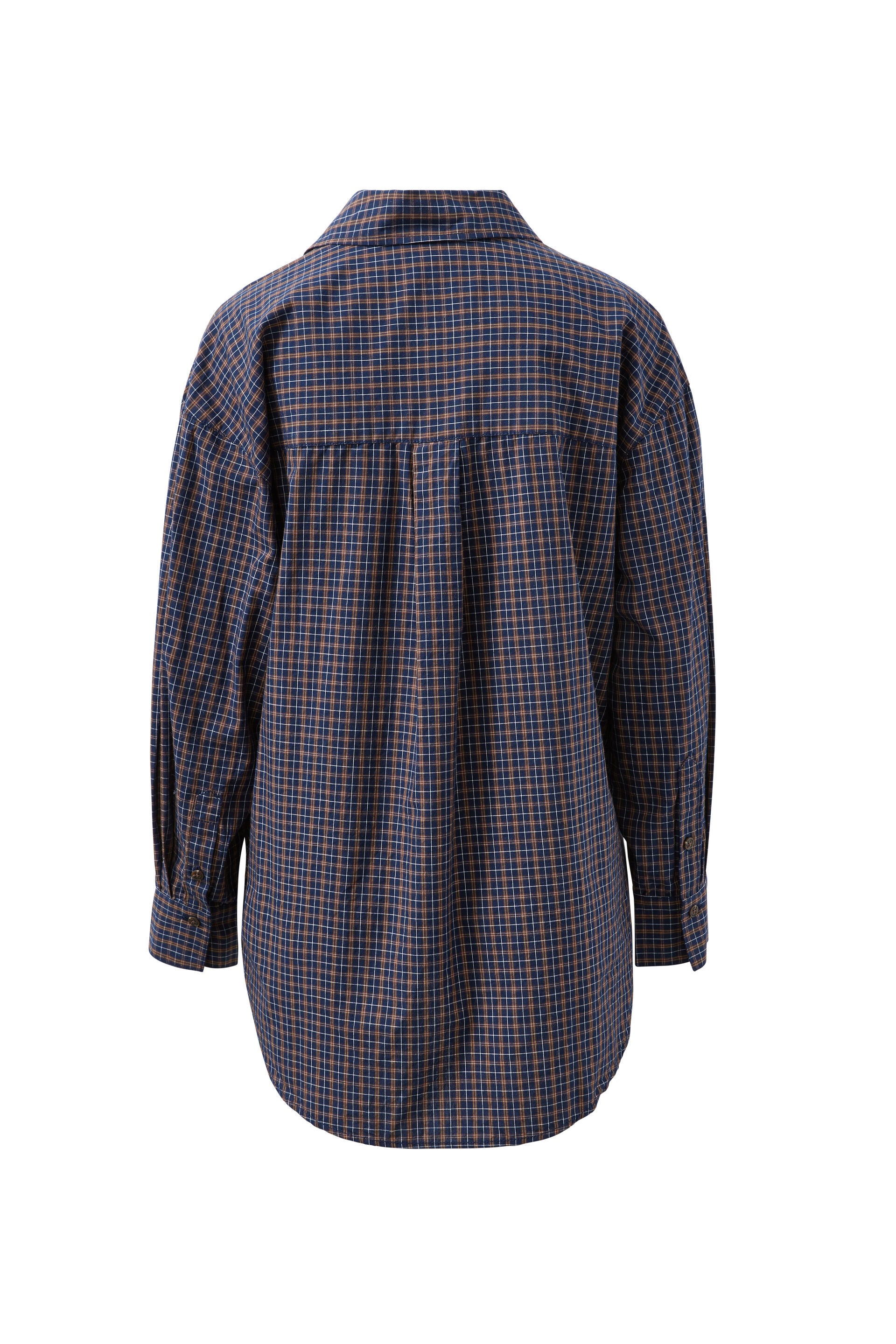 Ceres Life Peta Oversized Shirt - Navy/Check