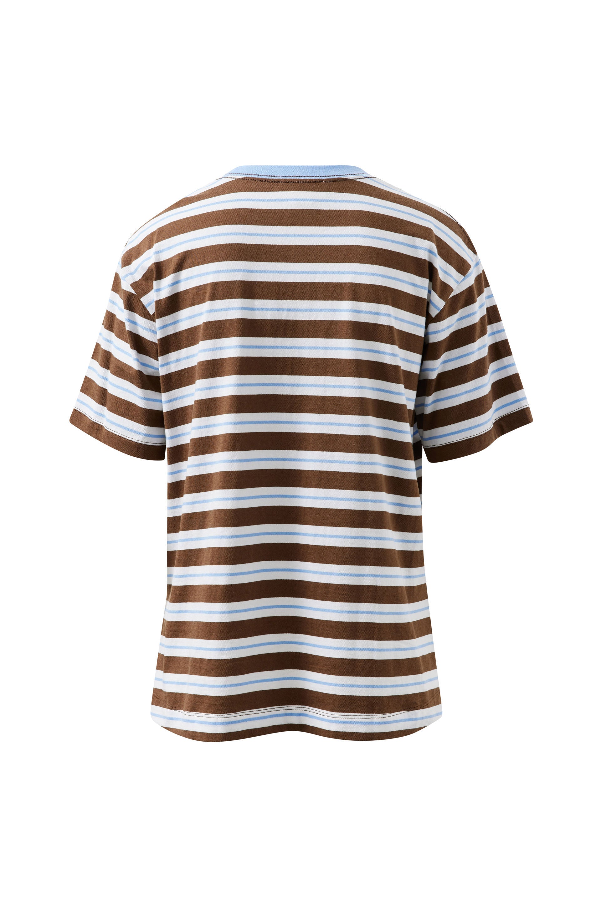 Ceres Life Stevie Slouchy Tee - Cocoa/Sky Blue Stripe