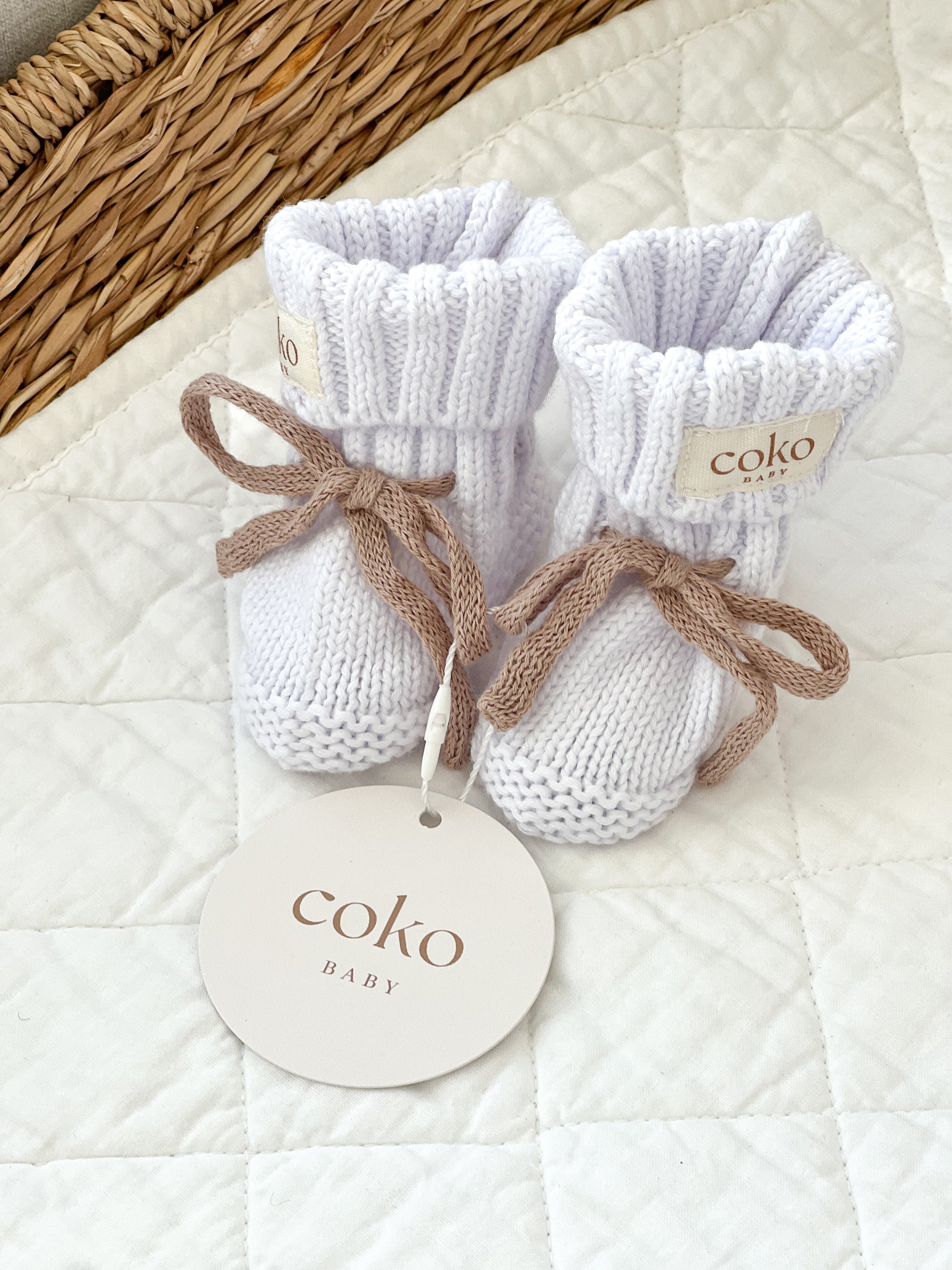 Coko Baby Booties - Milk/Mocha