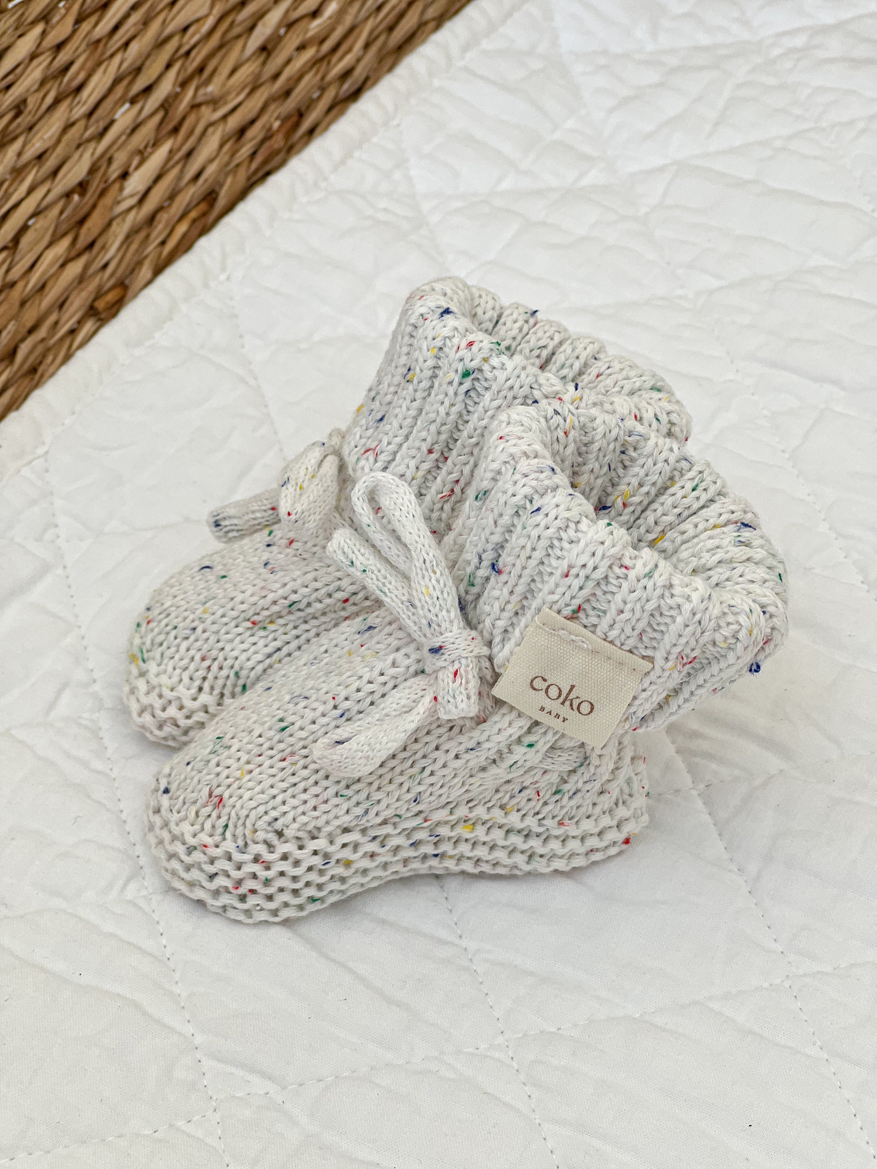 Coko Baby Heirloom Booties - Milk