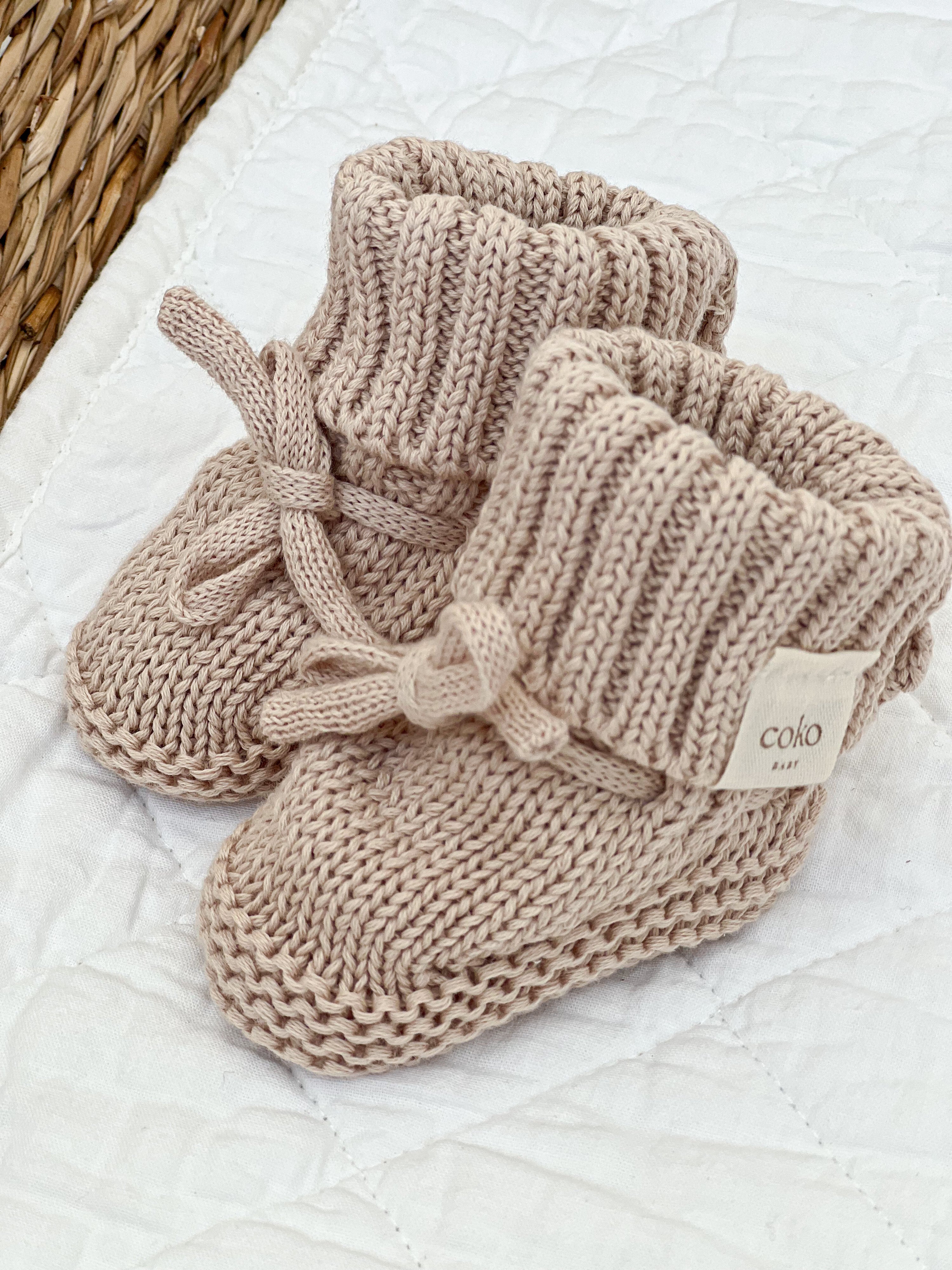 Coko Baby Heirloom Booties - Oat
