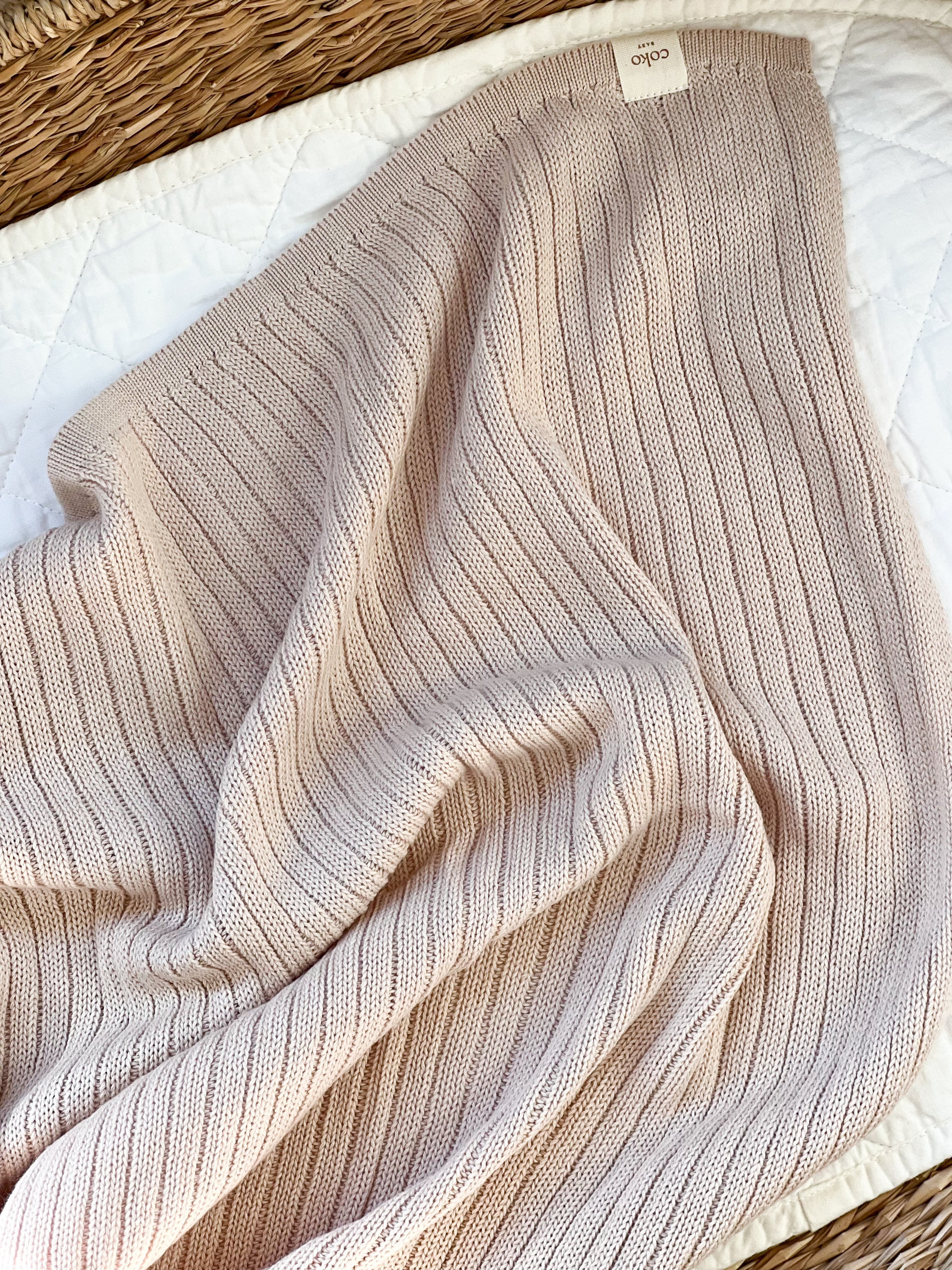 Coko Baby Ribbed Blanket/ Wrap - Oat
