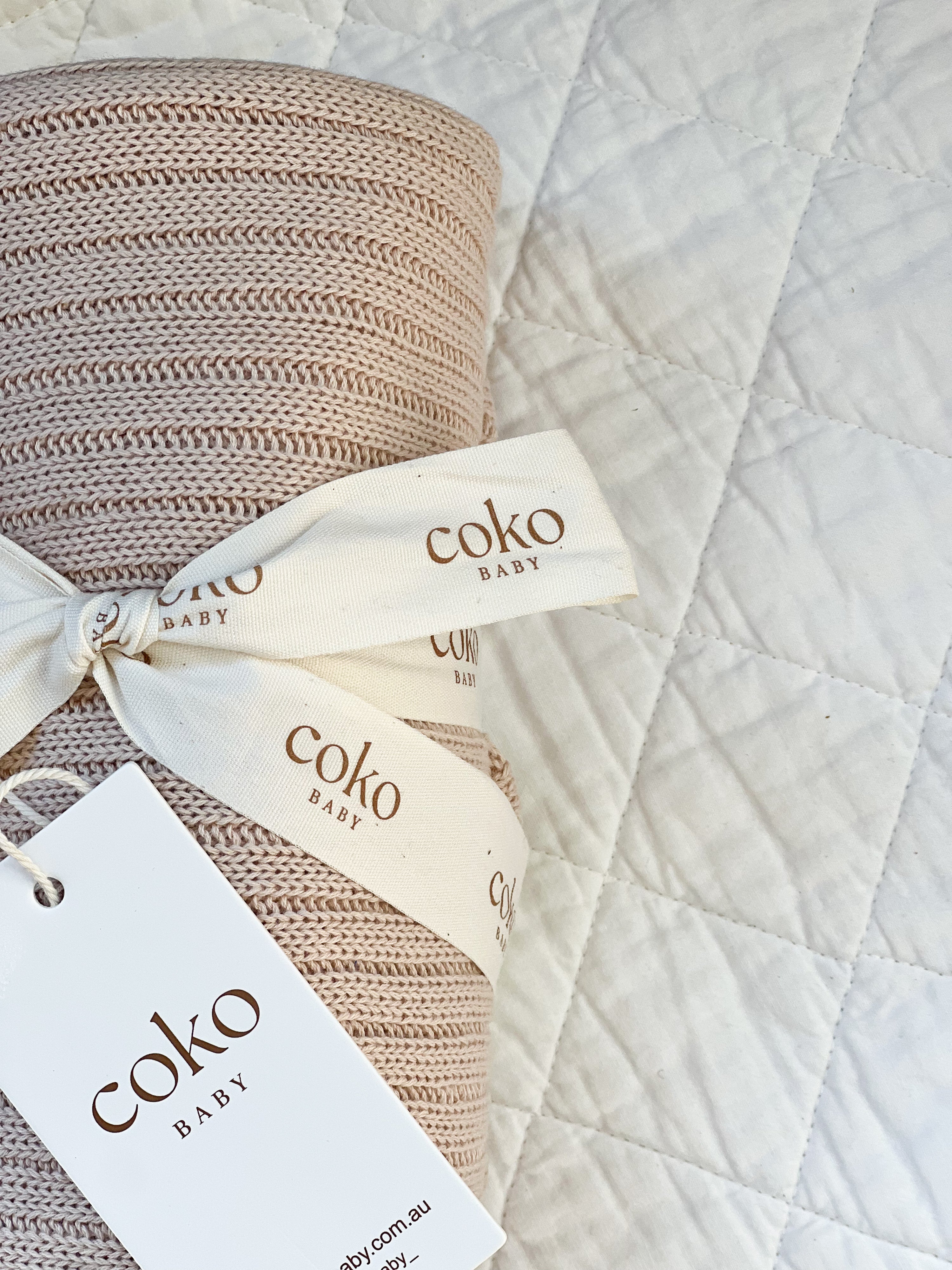Coko Baby Ribbed Blanket/ Wrap - Oat