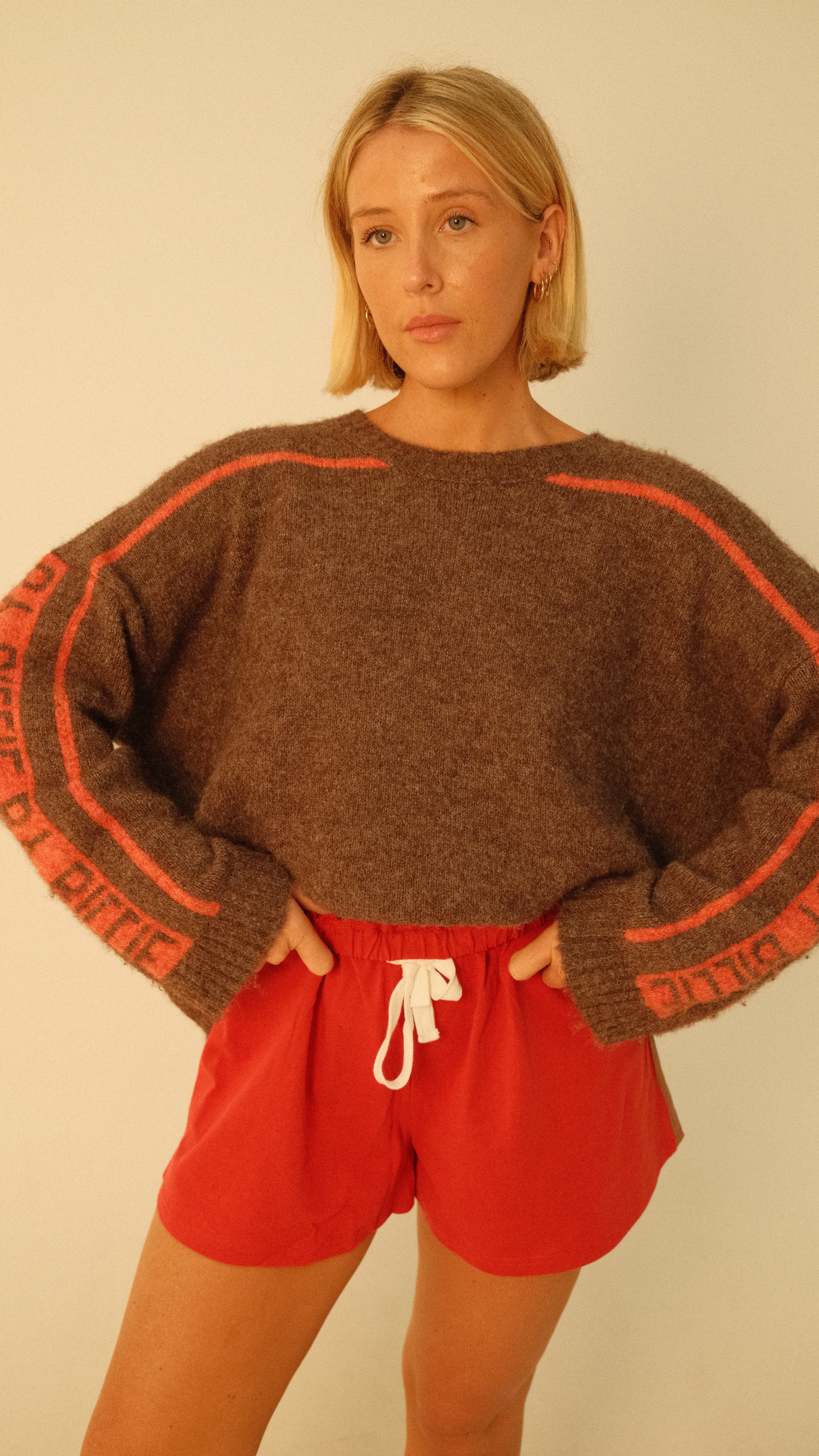 By Billie Knit - Brown/Cherry Tomato