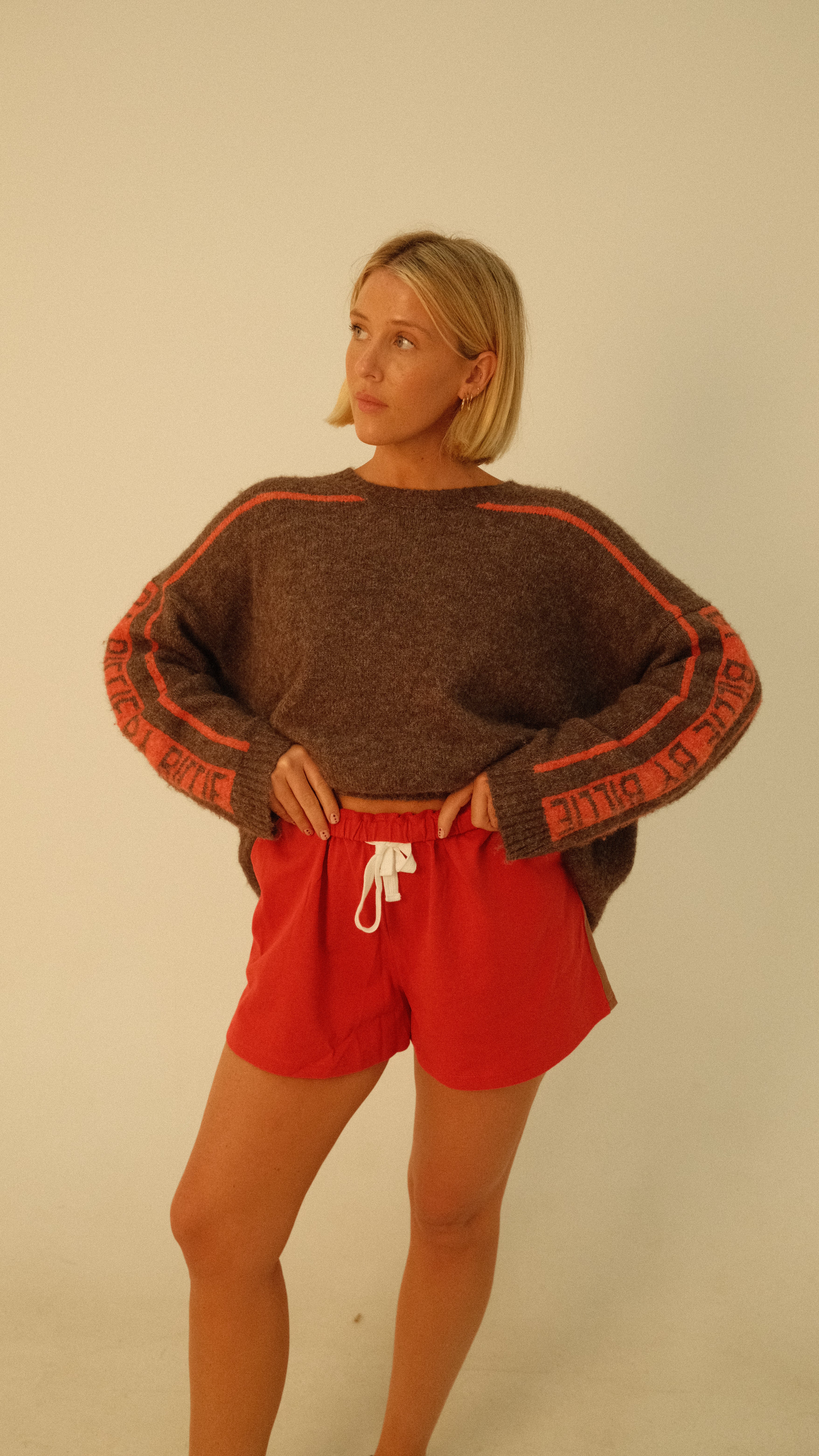By Billie Knit - Brown/Cherry Tomato