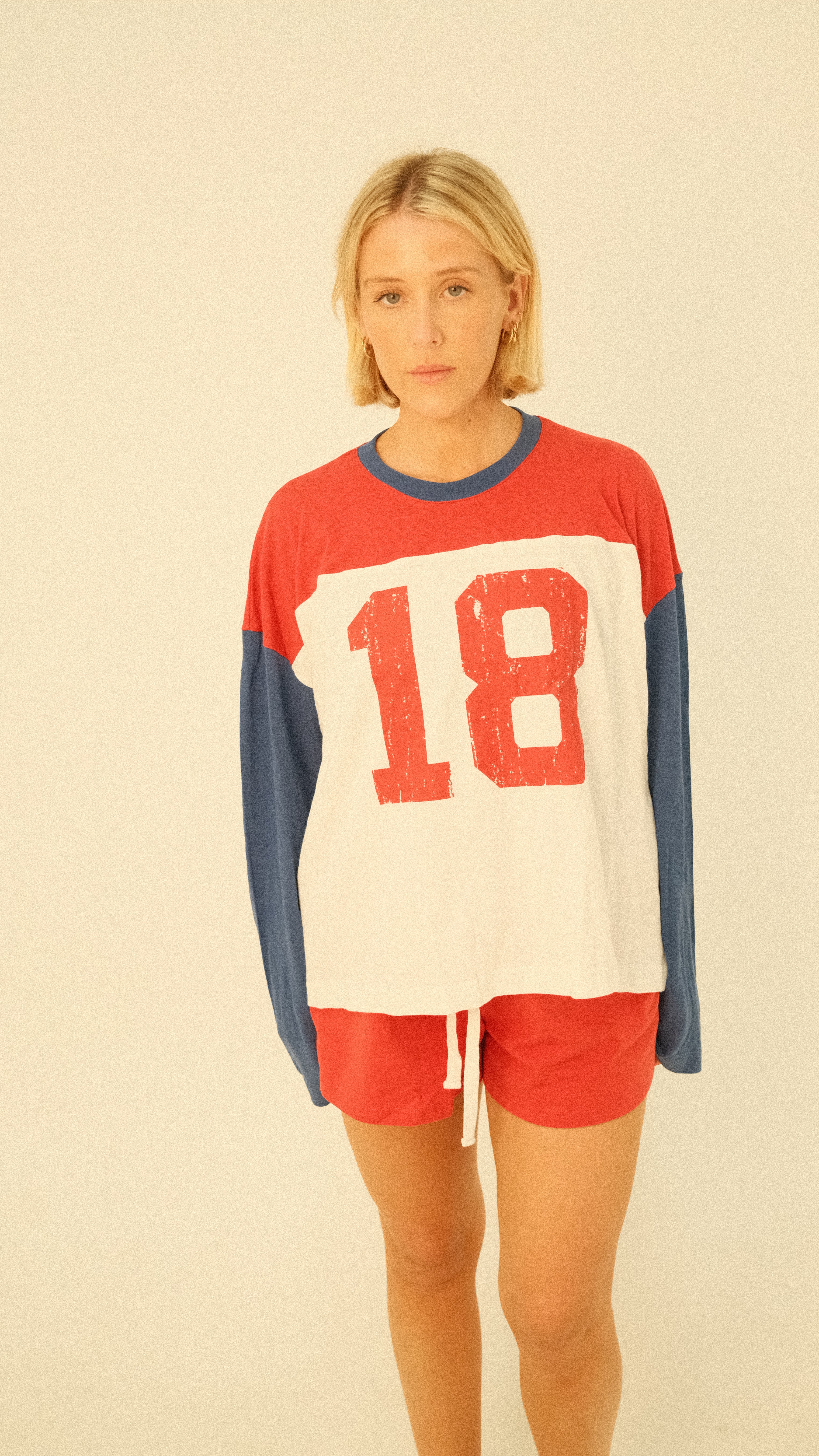 By Billie Established LS Tee - Red/Blue