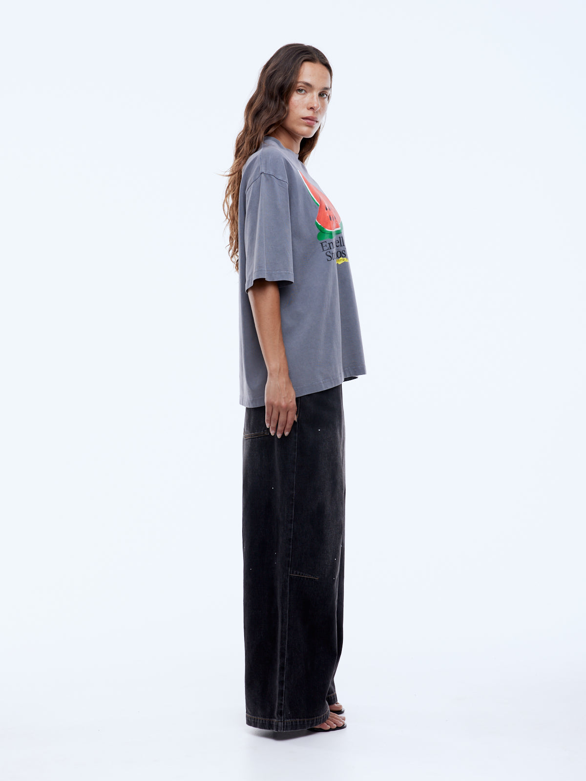Ena Pelly Watermelon Tee - Washed Grey