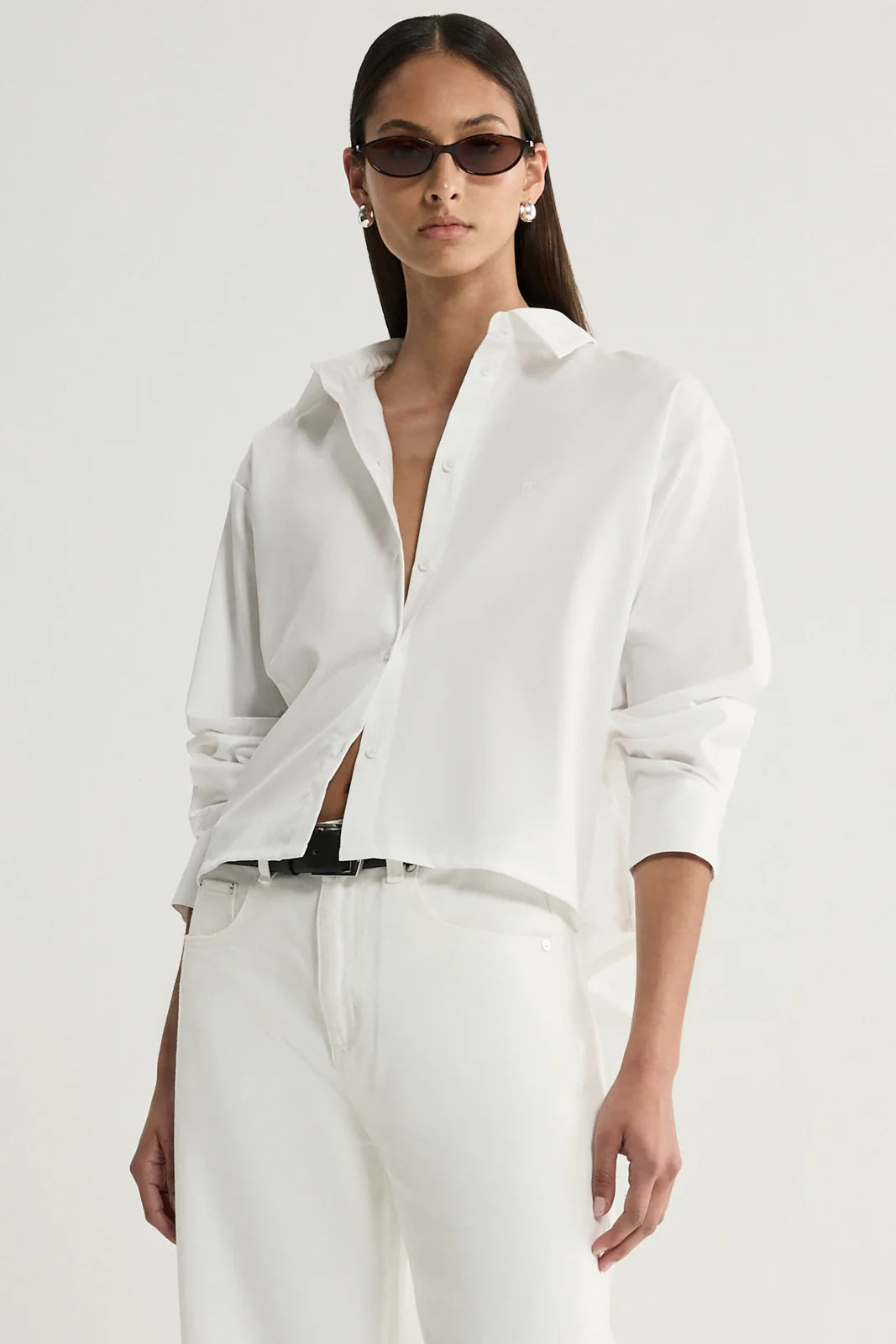 Elka Collective Arlo Cropped Shirt - White