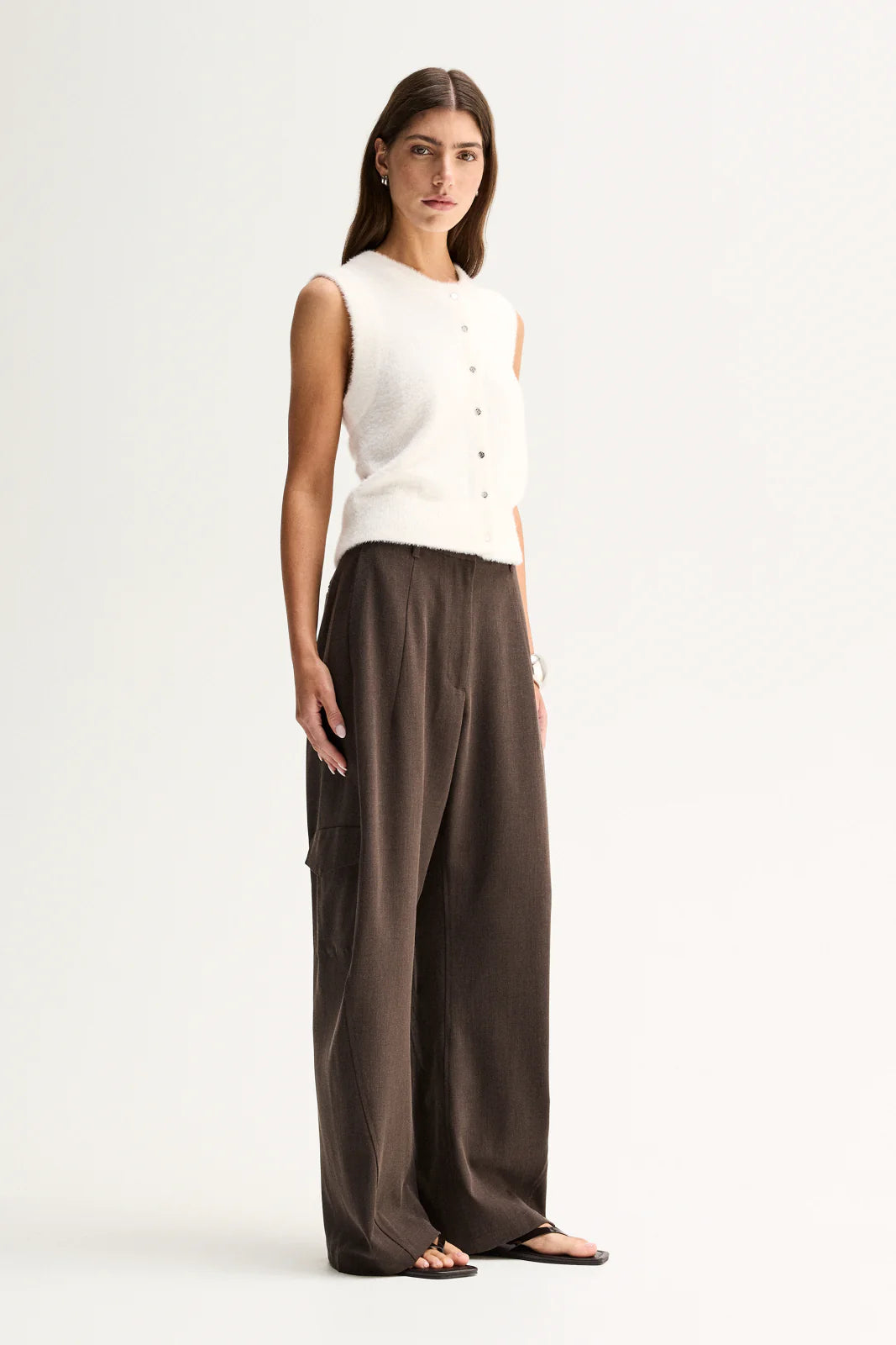 Elka Collective Dune Knit Cardigan - White