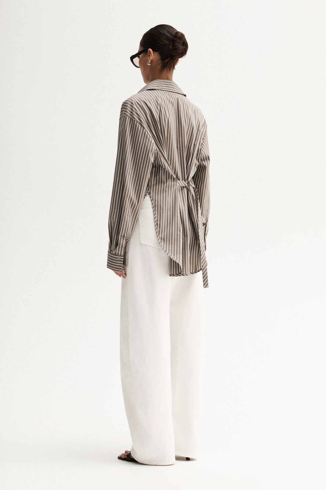 Elka Collective Emry Stripe Shirt - Taupe Stripe