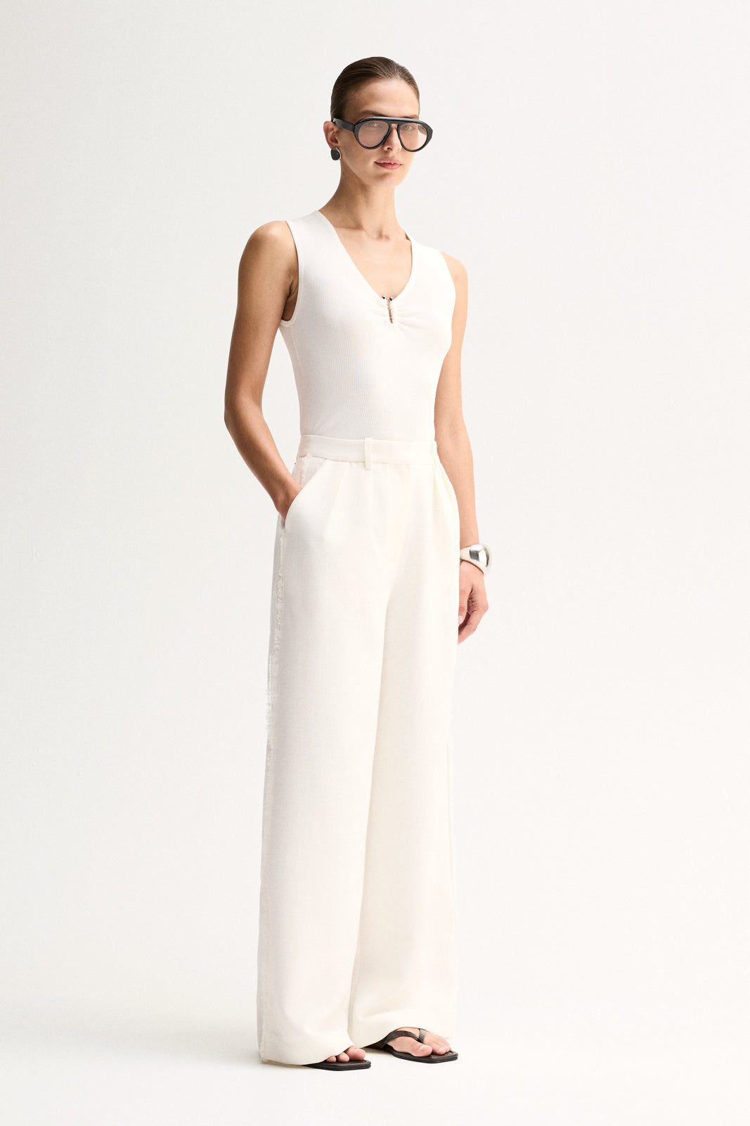 Elka Collective Lindsey Knit Top - White