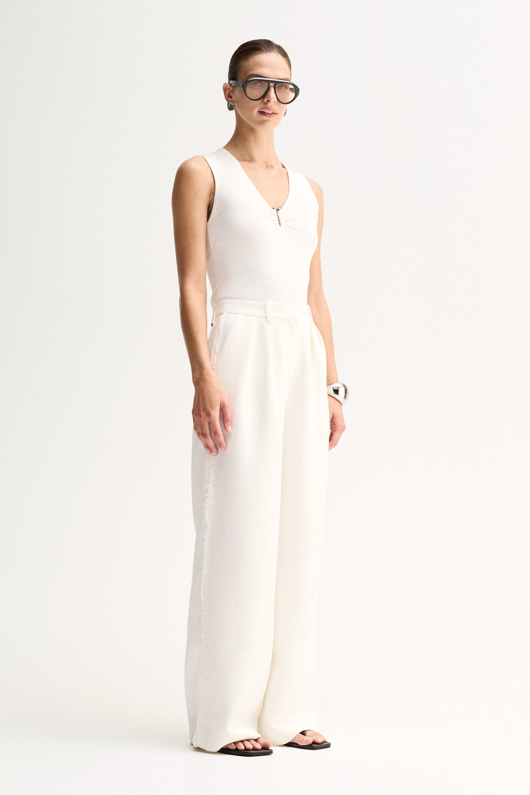 Elka Collective Lindsey Knit Top - White