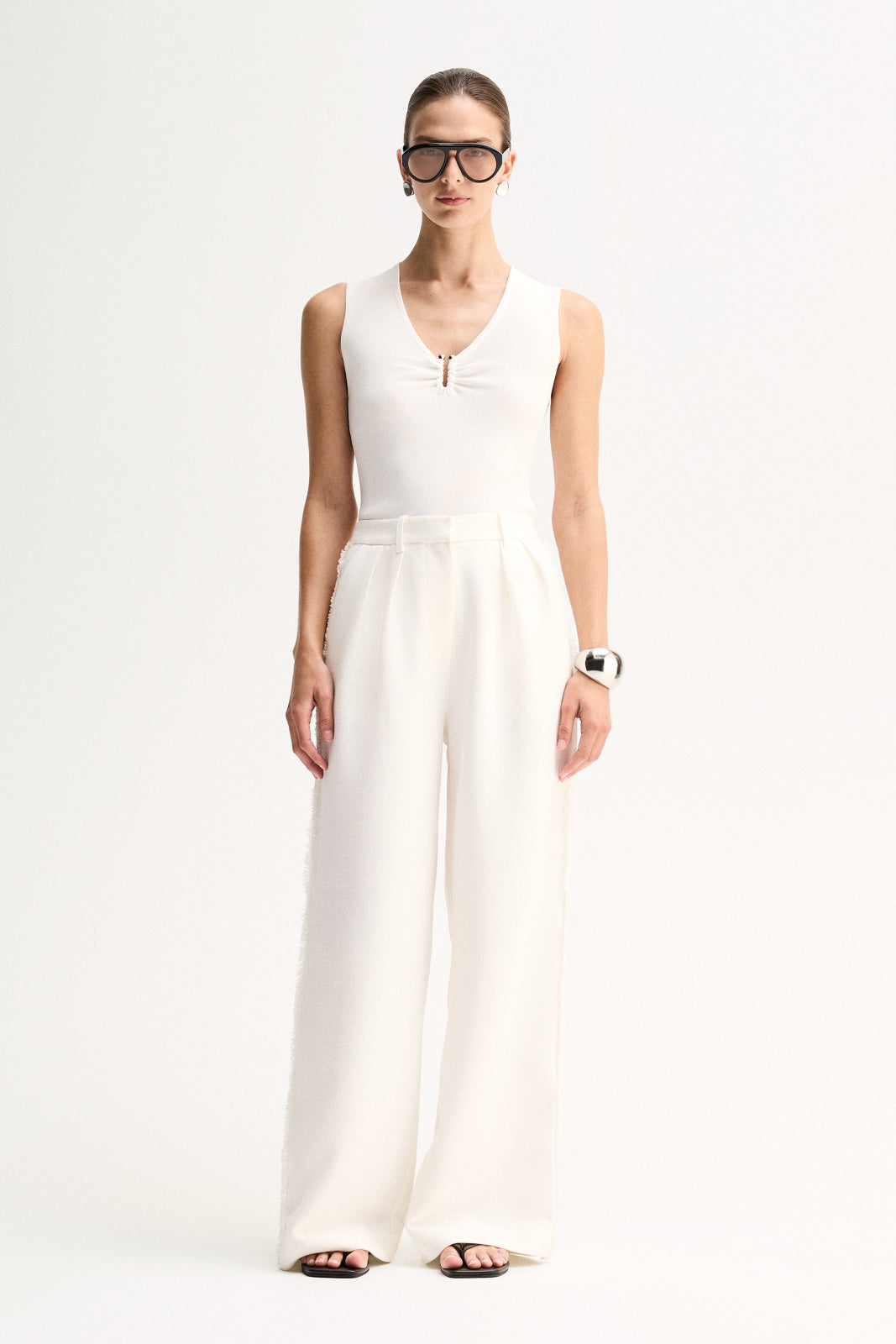 Elka Collective Lindsey Knit Top - White