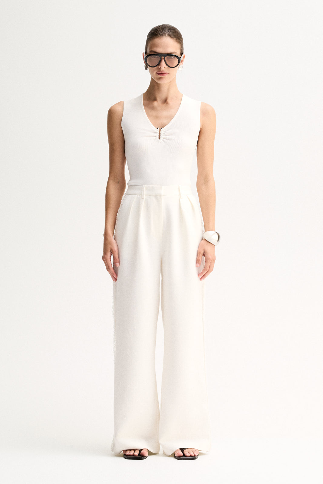Elka Collective Lindsey Knit Top - White